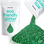 Hemway Eco Friendly Biodegradable Glitter 100g / 3.5oz Bio Cosmetic Safe Sparkle Vegan for Face, Eyeshadow, Body, Hair, Nail and Festival Makeup, Craft - Fine (1/64 0.015 0.4mm) - Emerald Green