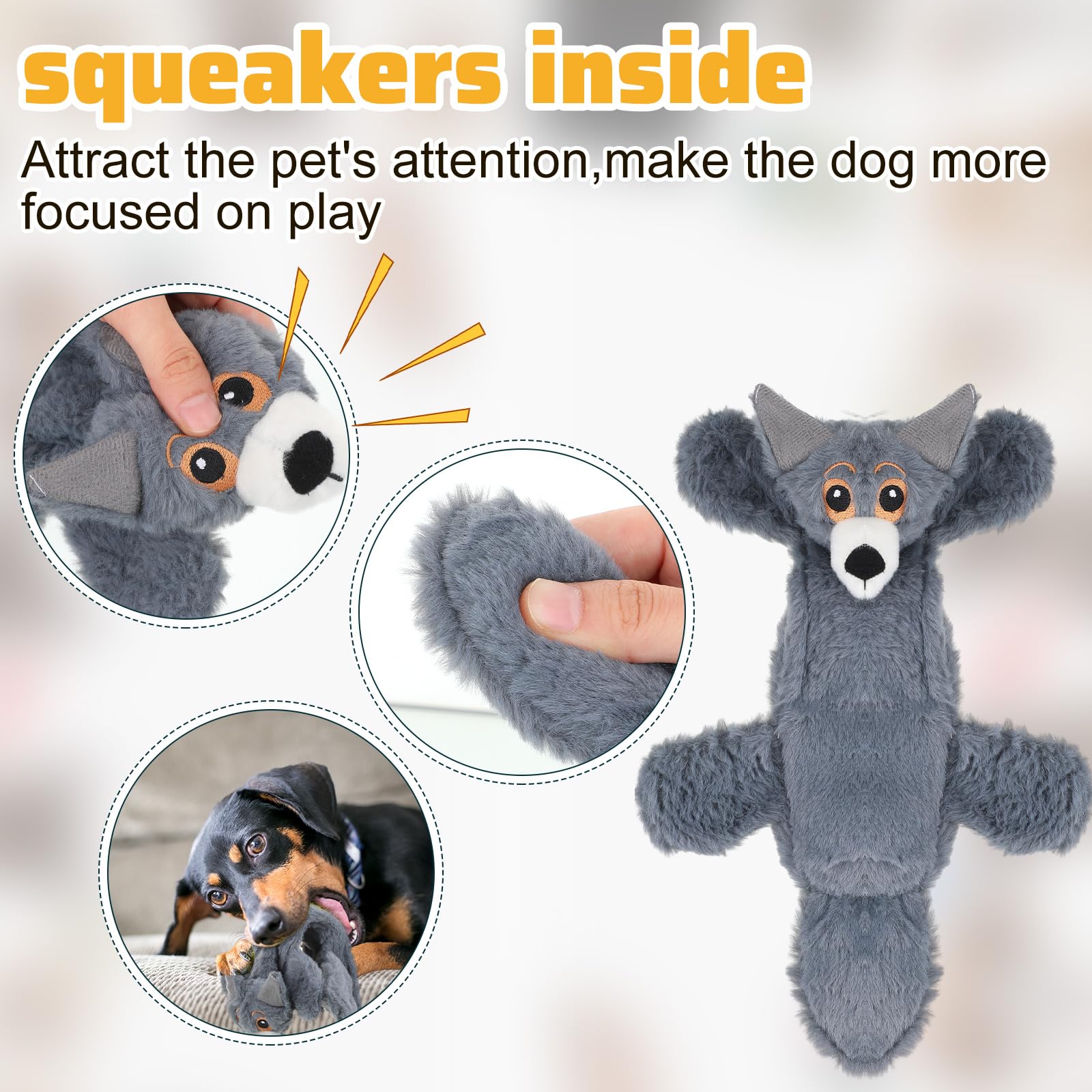 Lot de 10 jouets couineurs pour chien sans rembourrage - Jouet froissé pour chiens agressifs - Jouet de dentition en peluche pour chiots de petite, moyenne et grande taille, 10 styles (style délicat)