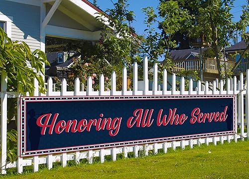 Nepnuser Cartel colgante con texto en inglés Honoring All Who Served Veteran para decoración del día de los veteranos, para el hogar, jardín, patio,
