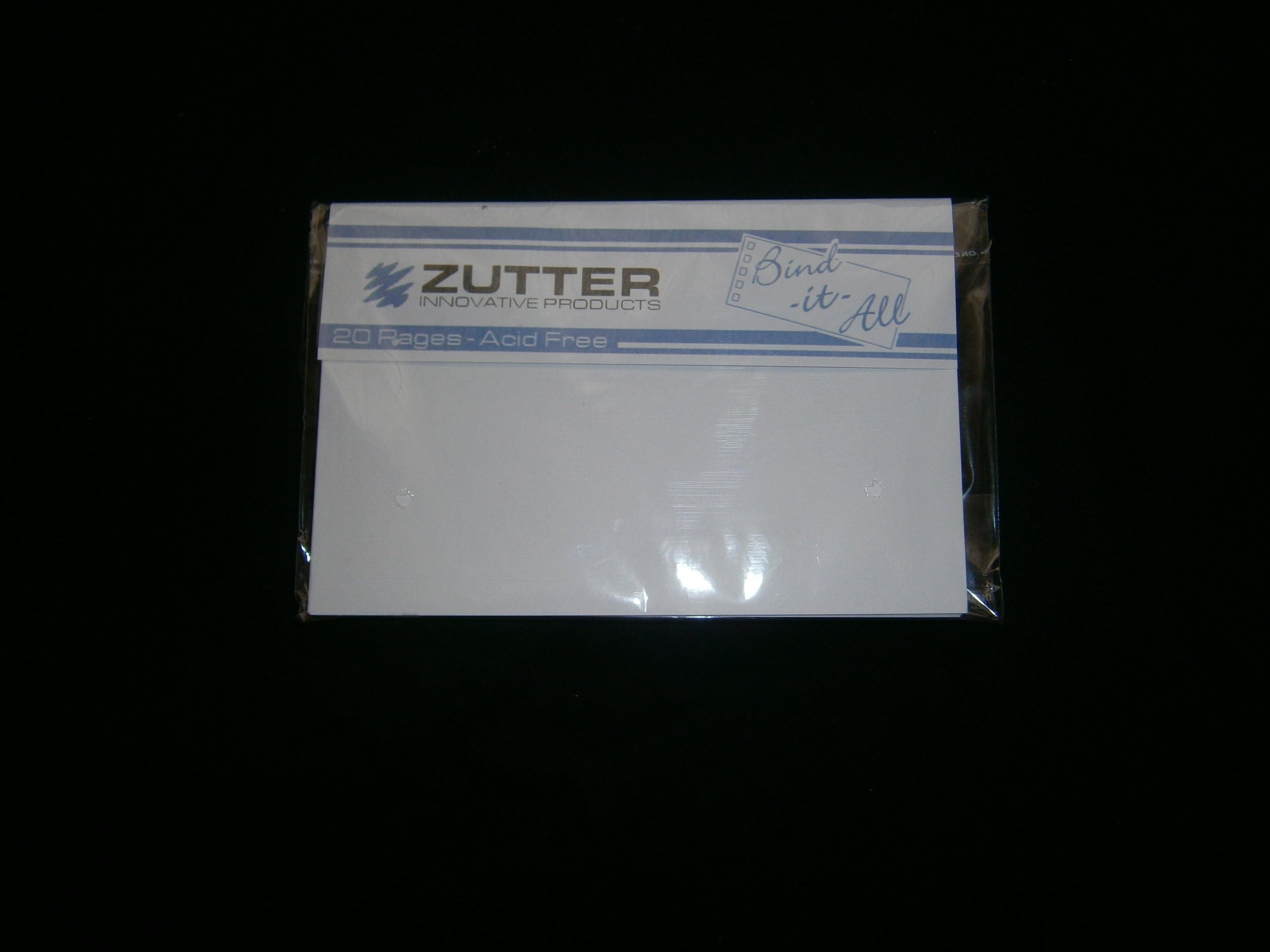 zutter Bind it All pages7.5x5 White 20pages Acid Free