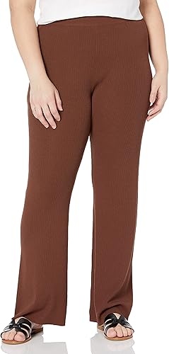 Vista 4 de The Drop Pantalón tipo suéter Ellison Rib Flare Leg para mujer