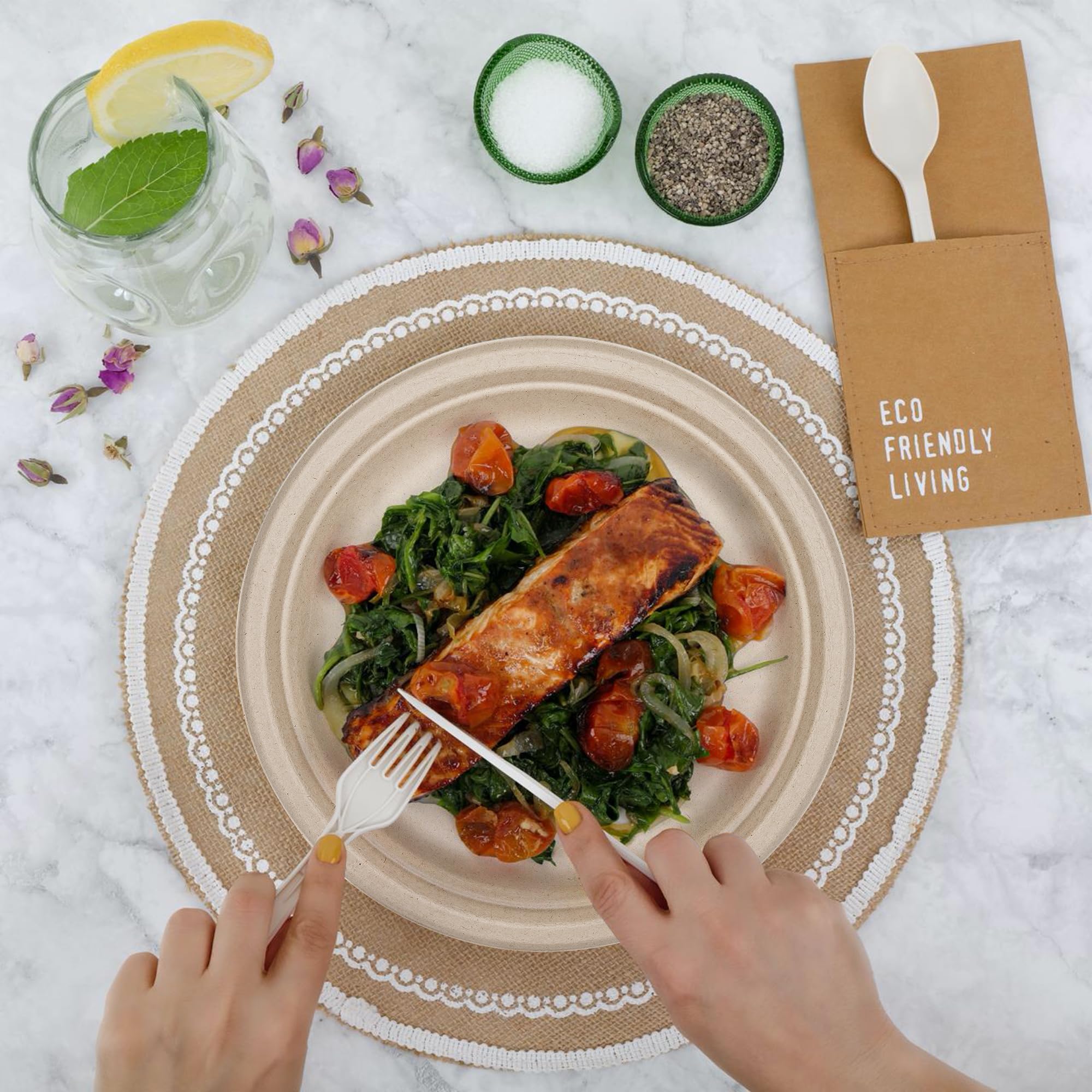 Compostable Plates - 150 Sugarcane Plates -7