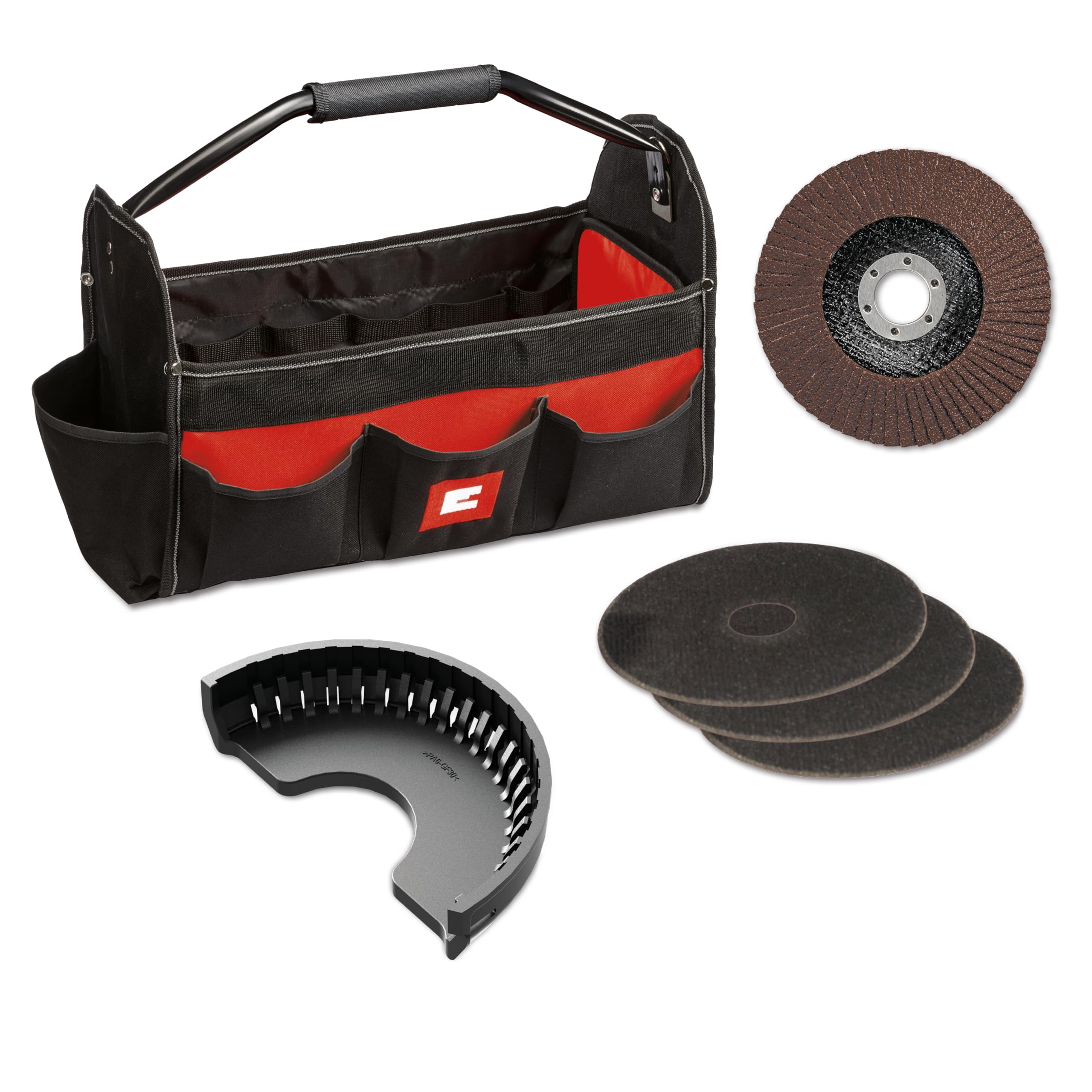 Einhell Smerigliatrice angolare TC-AG 125/850 Kit (850 W, 12.000 min-1, max. profondità di taglio 28 mm, max. diametro del disco 125 mm, 3 dischi da taglio, 1 disco di levigatura e 1 borsa)