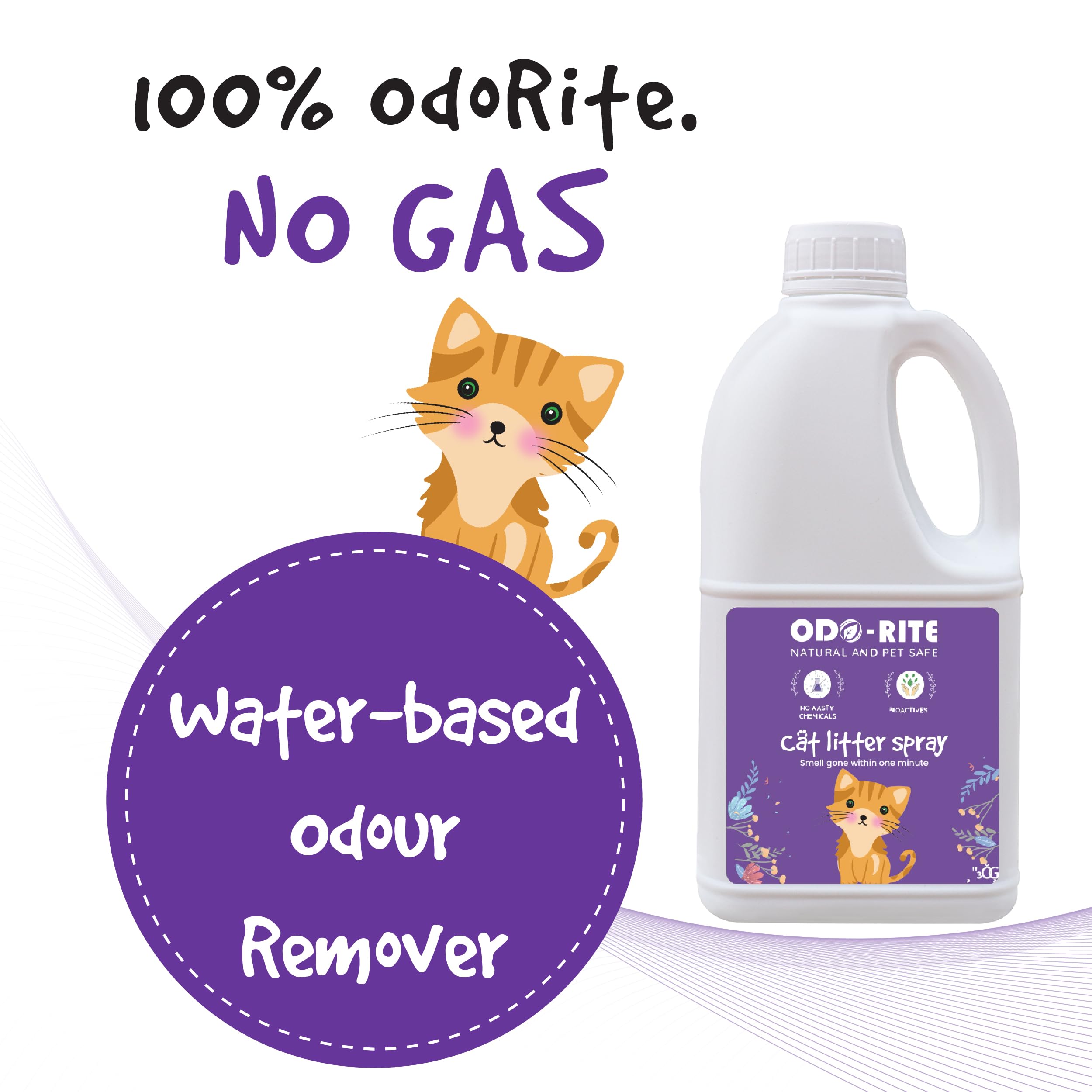 ODO-RITE Cat Litter Spray, Odour Eliminator Removes Smell from Litter Box (1000 ml - Pack of 1)