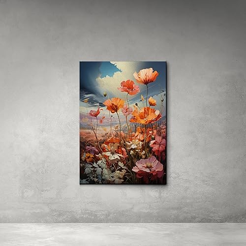 Nature's Abundance, Wild Flowers Landscape Prints, A Captivating Farmhouse Art Celebrating the Beauty of Floral Splendor, Canvas Prints, Wall Decor