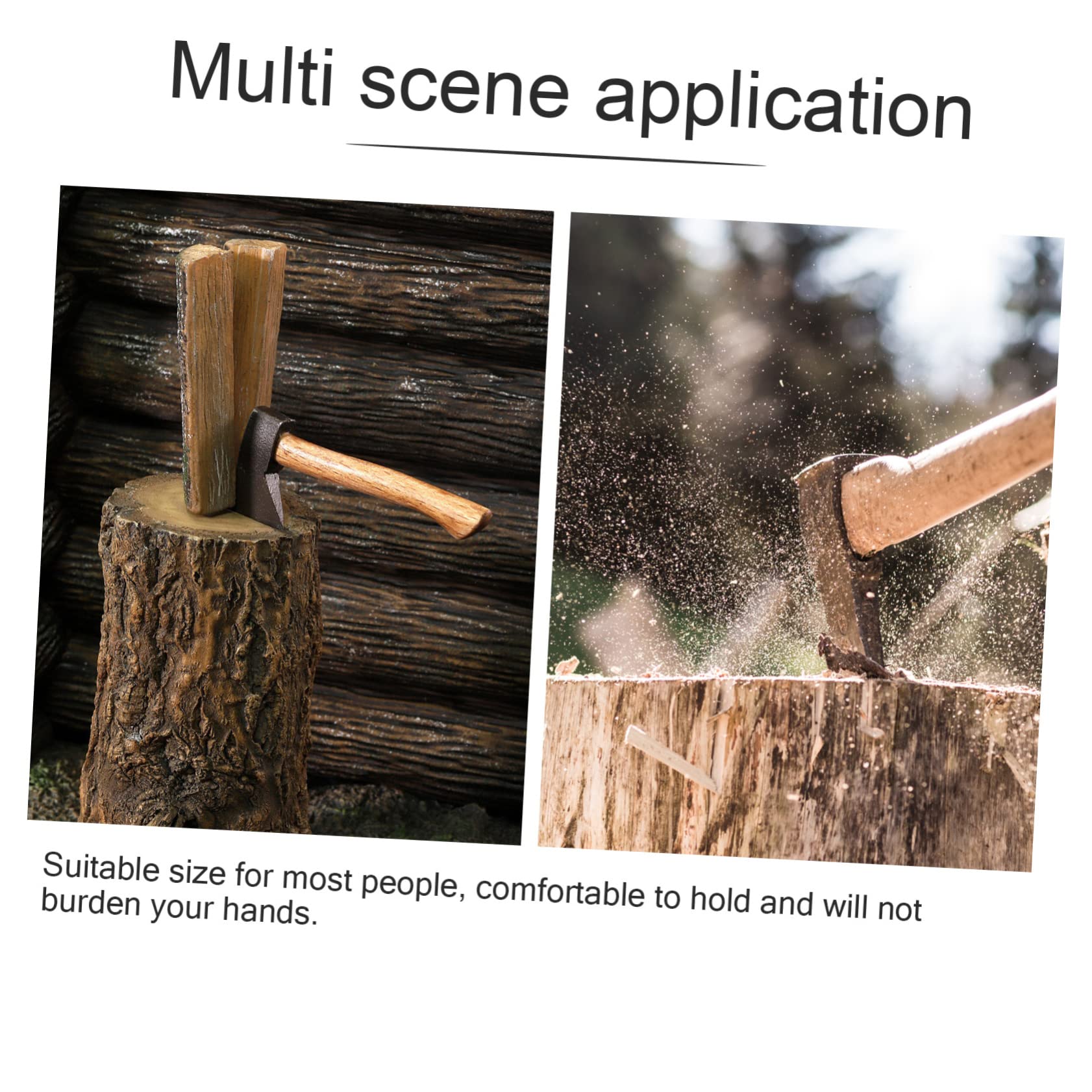 HOMSFOU 2Pcs Wooden Hatchet Handle Replacement Sturdy Broad Axe Handles for Outdoor Use Durable High Grade Easy Installation for Camping and Splitting