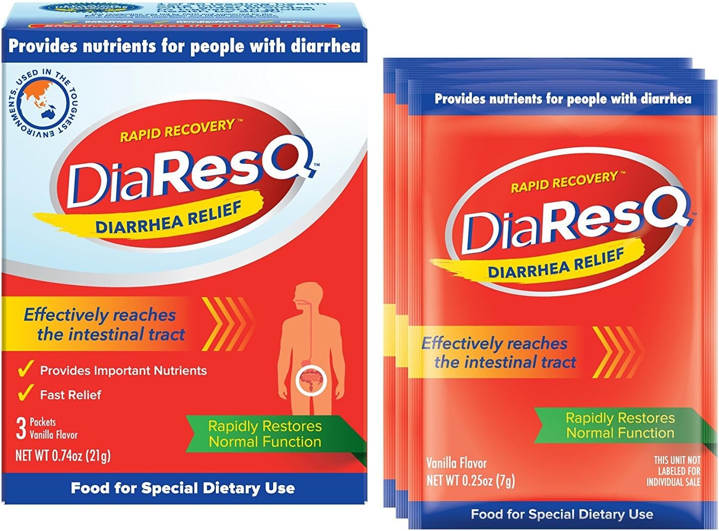 Rapid Recovery Diarrhea Relief - 3 Packets, Pack of 2