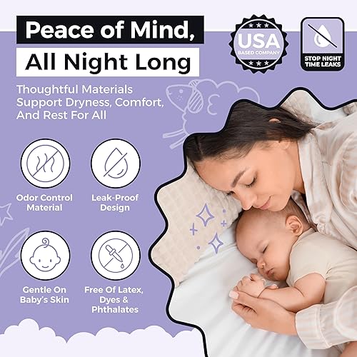 Miniatura 6 de Almohadillas elevadoras de pañales durante la noche – Insertos adhesivos para pañales para niños y niñas – Forros nocturnos para tamaños 4 – 6 –