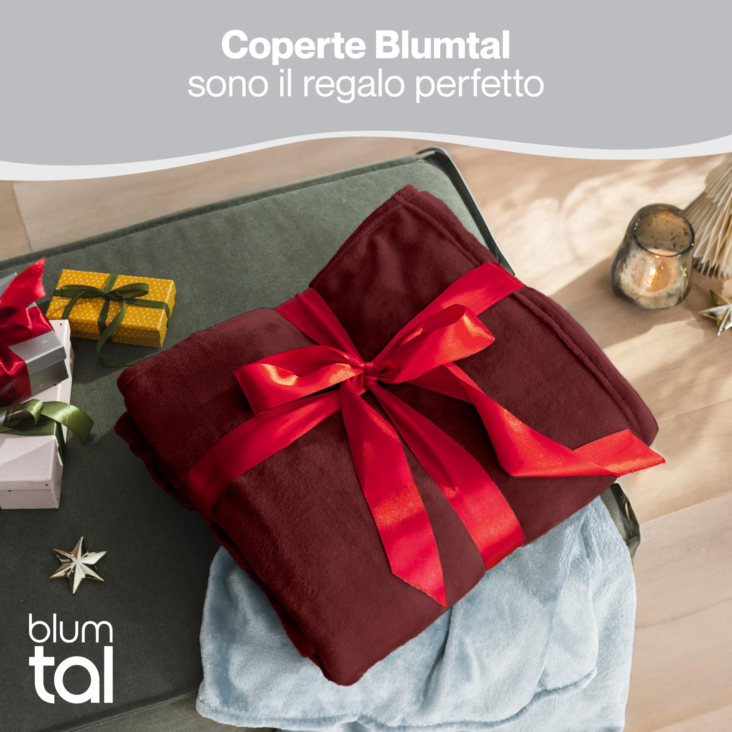 Blumtal Coperta Pile 270x230cm - Coperta Plaid divano super morbida - Coperta Divano certificata OKEO-Tex - coperta per divano - coperta invernale - coperte in pail - plaid matrimoniale il plaid rosso