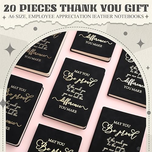 Miniatura 5 de Ctosree 20 cuadernos de cuero A6 de agradecimiento de Navidad, regalos de agradecimiento a los empleados, cuadernos inspiradores para hombres y