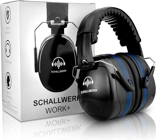 SCHALLWERK ® Work+ Ear Defenders - Size Adjustable Hearing Protection Earmuffs, Noise Protection Headphones - Ear Muffs for Work and Everyday Life
