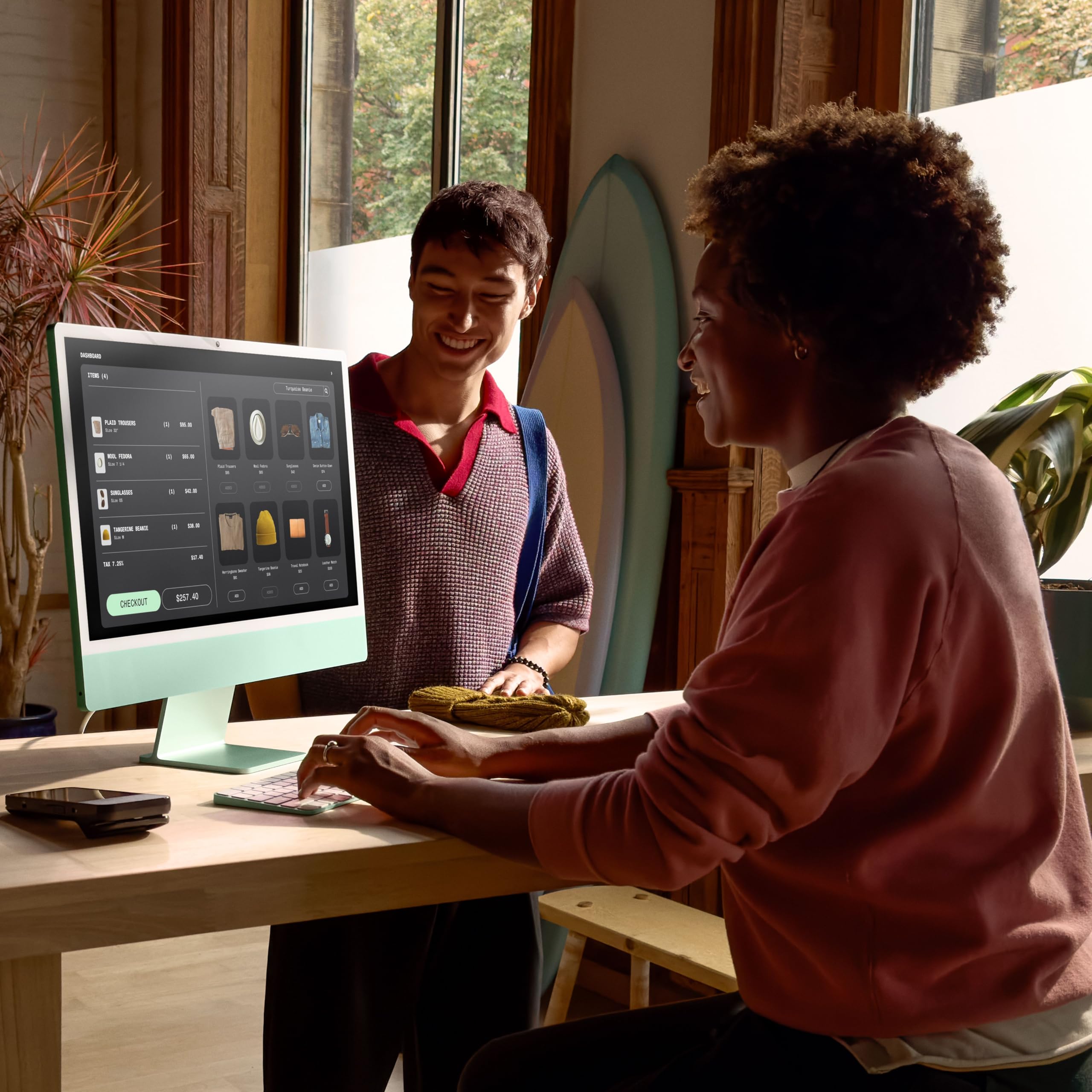 Apple 2024 iMac All-in-One Desktop Computer with M4 chip with 10-core CPU and 10-core GPU: Built for Apple Intelligence, 24-inch Retina Display, 16GB Unified Memory, 512GB SSD Storage; Pink: Nano-Texture Glass 16GB Unified Memory, 256GB SSD Storage Silver with AppleCare+ (3 Years)