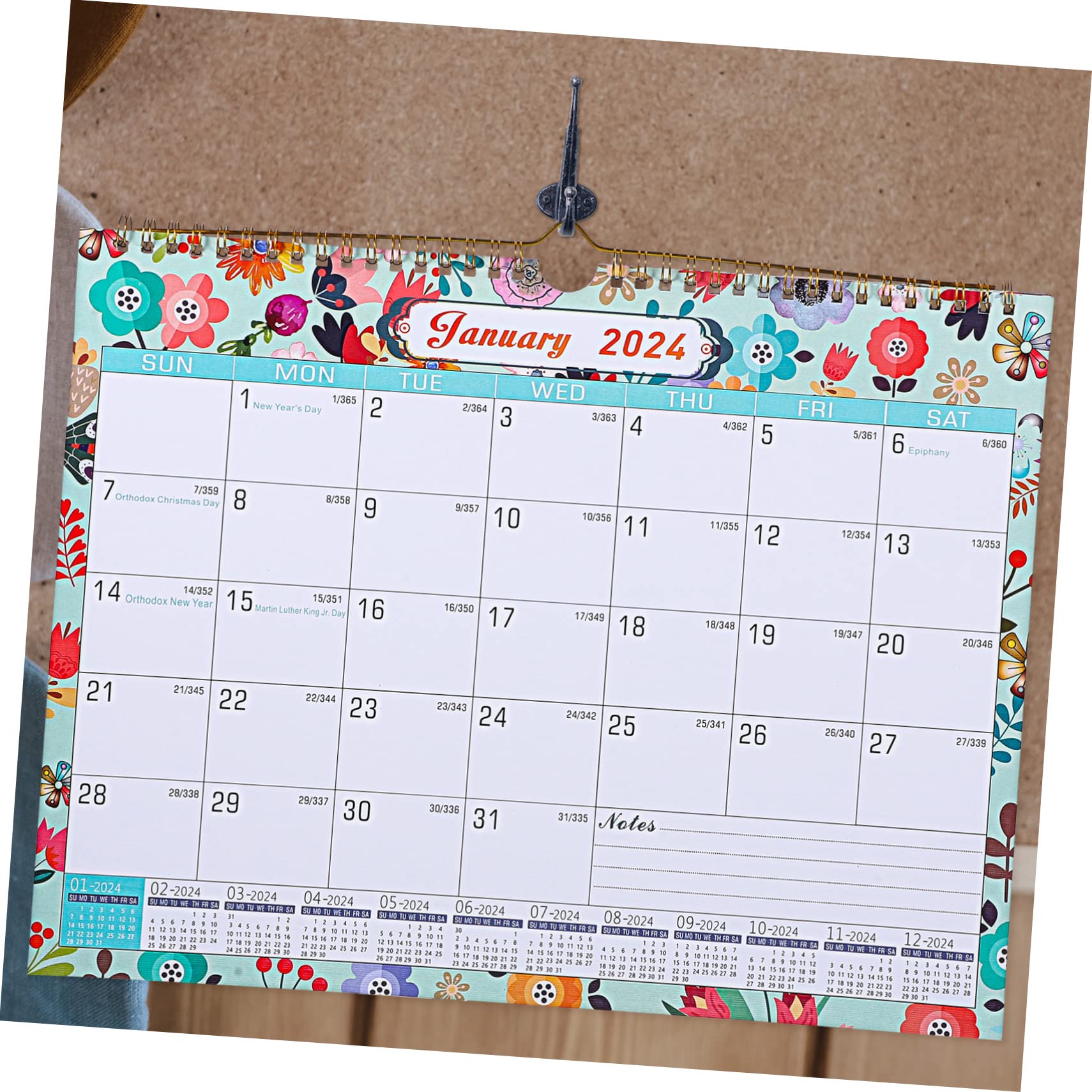 VILLCASE 5stücke Tearable Kalender Englischer Countdown Wandkalender Für Zuhause Und Büro Großer Hängender Monatskalender Mit Klaren Druckbildern Planung Und Organisation Von Terminen