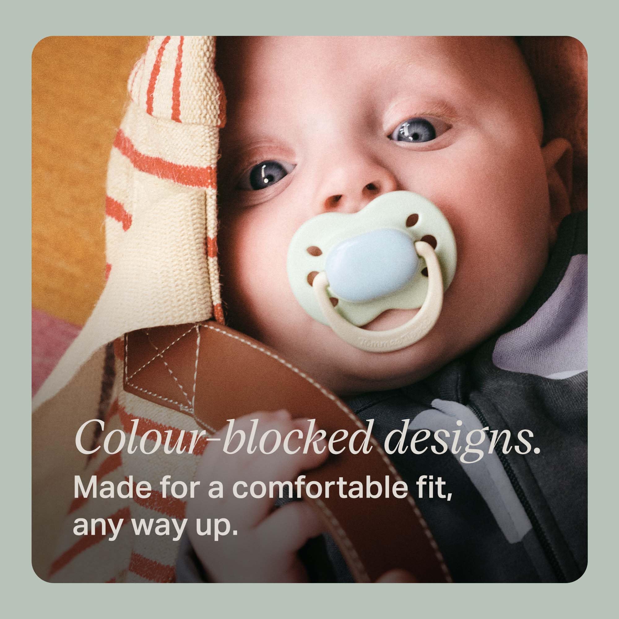 Tommee Tippee Ultimate Fit Soother, 0-6 Months, 4 Pack, Colour Blocked, Orthodontic Dummy for Babies Extra Air Holes - Image 3
