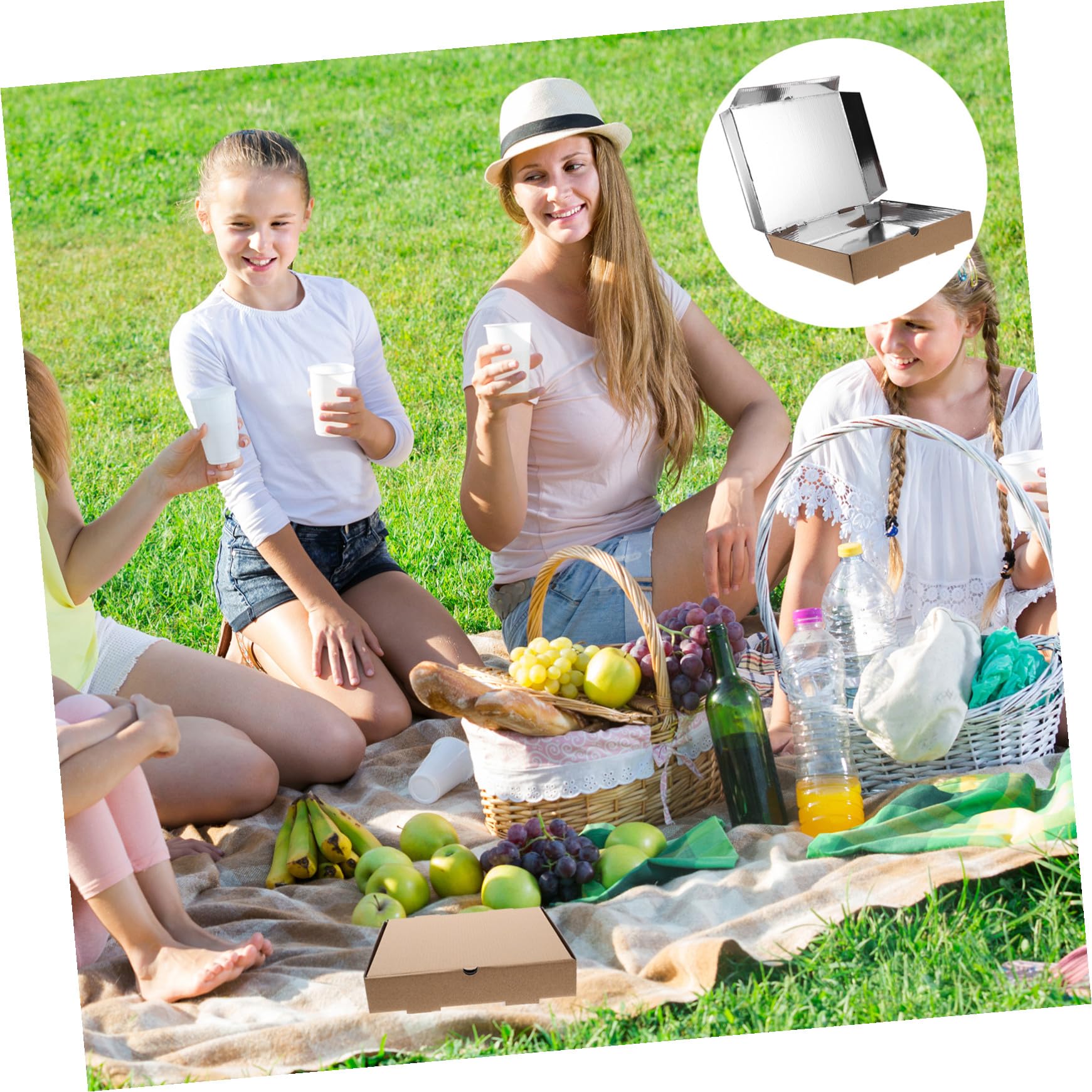 Scatole Per Pizza Da Asporto in Cartone Ondulato, Contenitori Alimentari Sicuri Per Pizza e Dolci, Confezione Da 10 Pezzi 23 Cm Per Bar, Ristoranti e Picnic