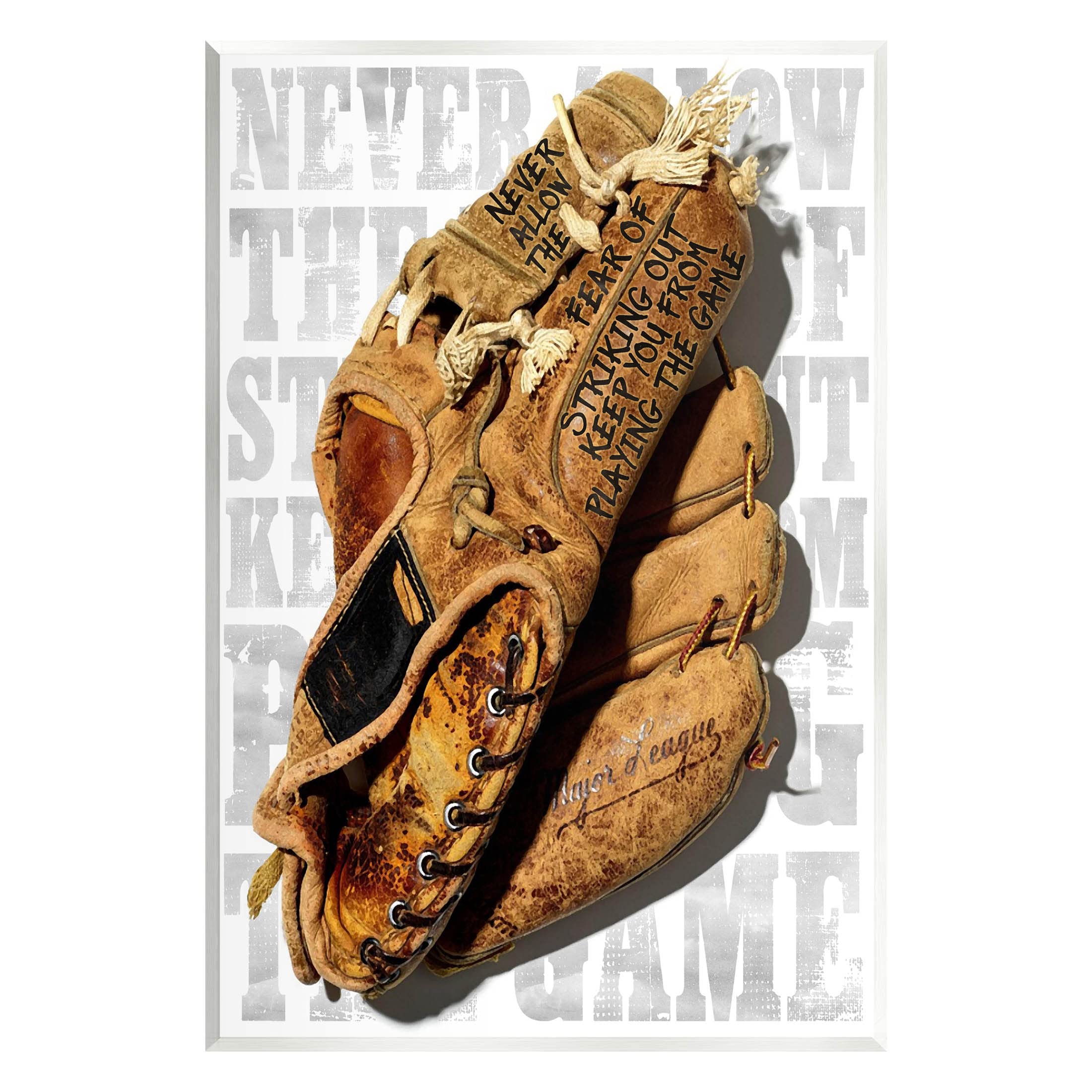 Stupell IndustriesFear Of Striking Out Phrase Wood Wall Art, Design by Erica Billups