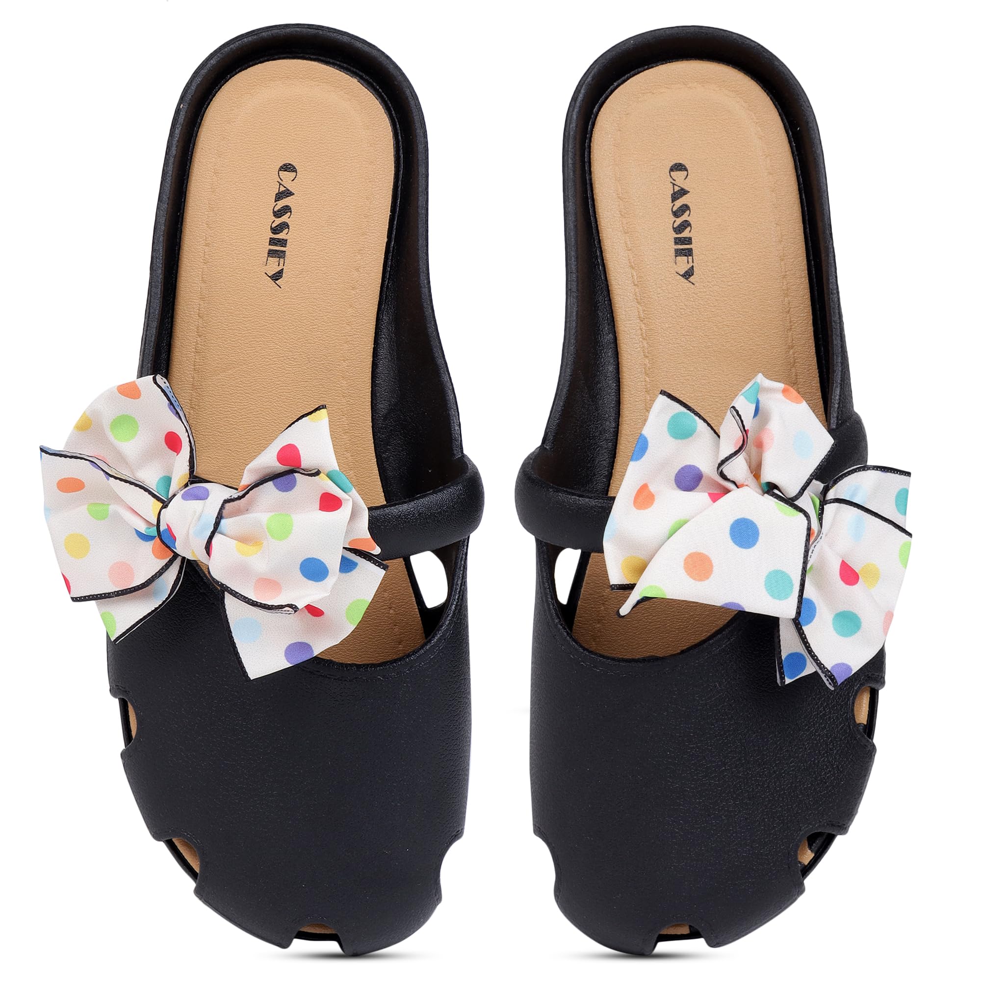 Fashion Slippers For Women slipper Printed Bow design Slip on Flat Sandals-image-47