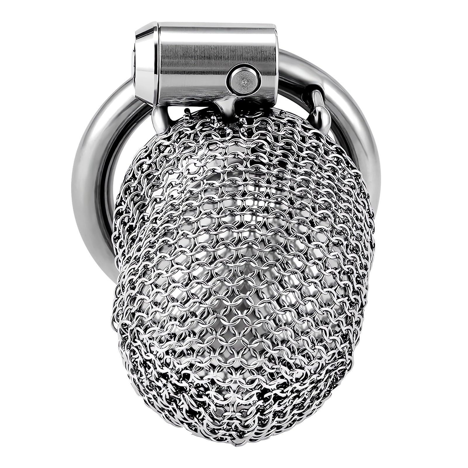 Roluck Gabbie per Pene per Bondage in Metallo per Uomini, Gabbia di Castità in Acciaio Inossidabile con Rete Traspirante, Giochi BDSM Estremo Sex Toy (M)