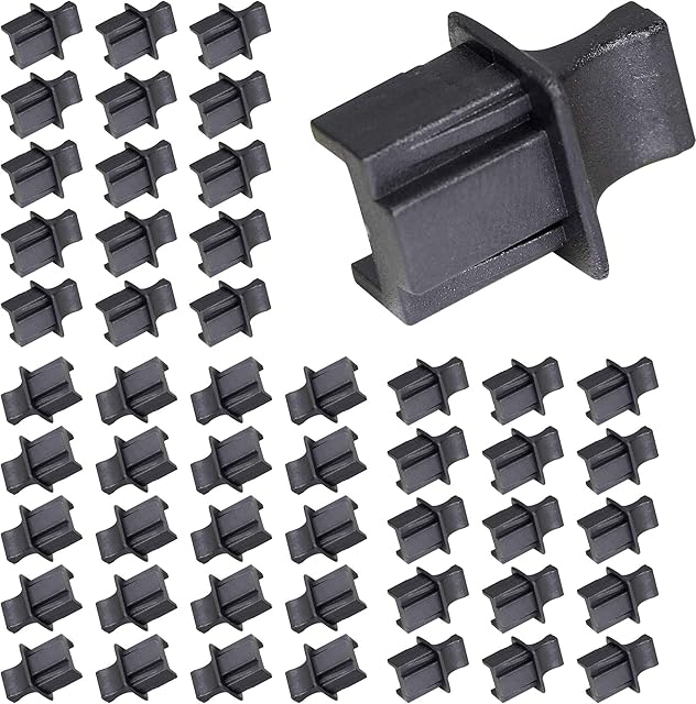 Ethernet Hub Port RJ45 Anti Dust Cover Cap Protector By FENGQLONG 50Pcs Black