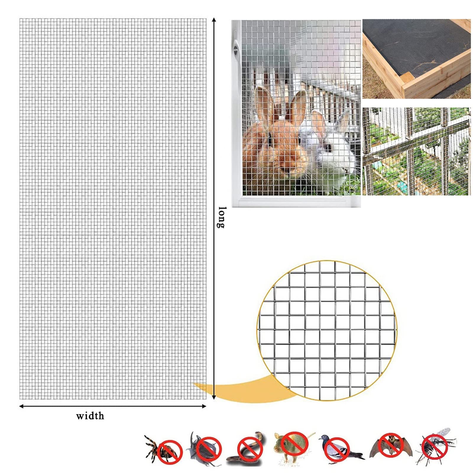 Edelstahlgitter Drahtgitter feinmaschig 6 Mesh Woven Wire Mesh Wühlmausgitter Metallgitter Feinmaschig Drahtgeflecht Maulwurfsperre Schutzgitter Edelstahlgitter Wire Mesh ( Color : Wire diameter 0.5mm