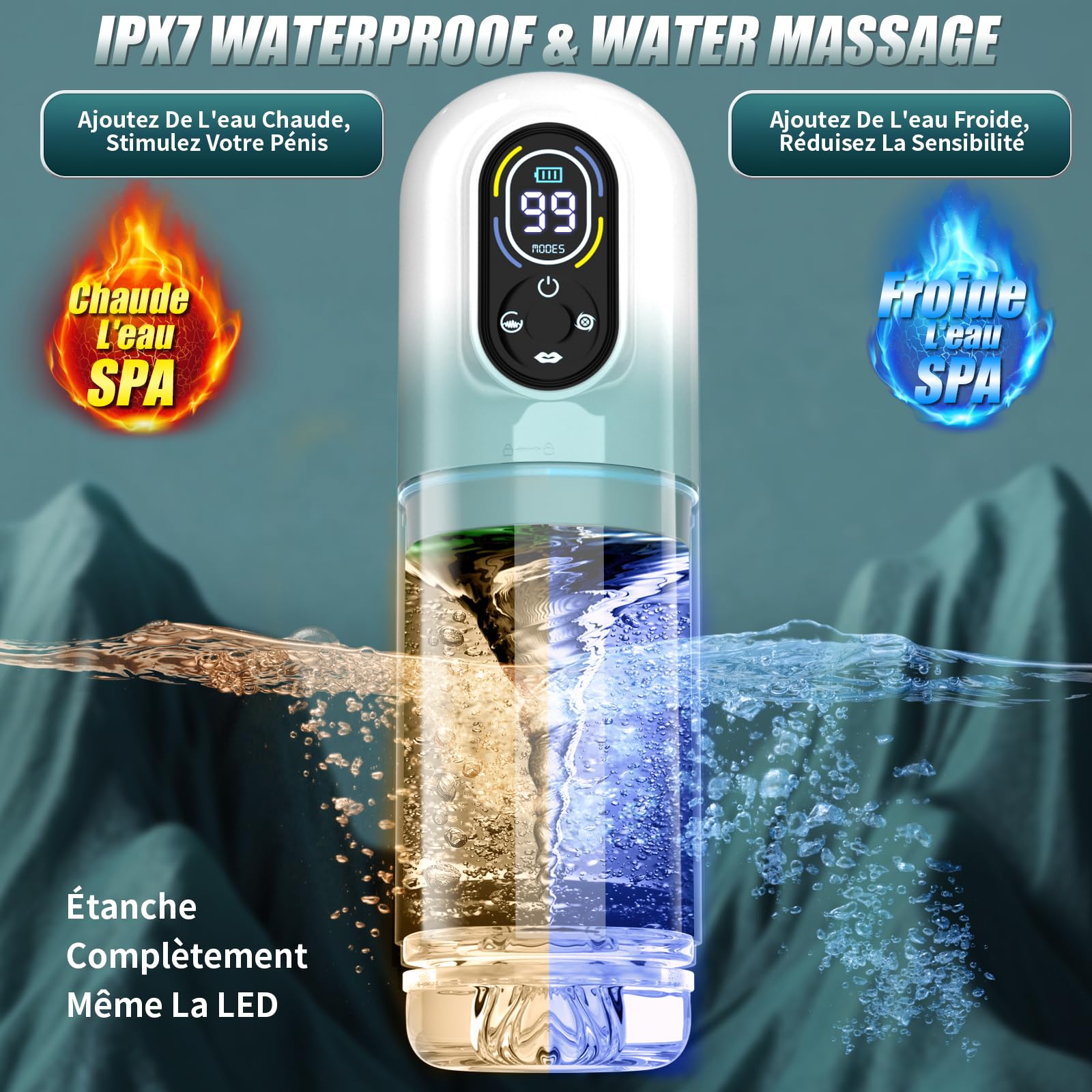 Masturbateurs Masculins Sex Toys Automatiques avec IA APP, Masturbâteur Homme Mains Libres avec 9 Modes Télescopiques & Rotation & Succion et Vibration, Vaginette Ultra Réaliste Masturbateur Homme