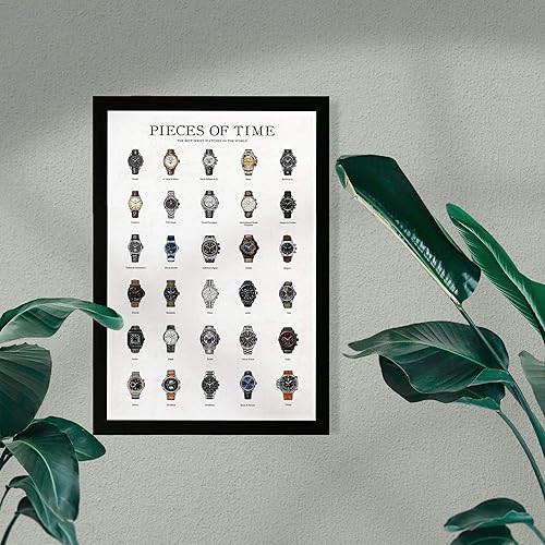 Miniatura 2 de Wynwood Studio Impresiones artísticas de pared de moda y glamour con texto en inglés "Piece of Time", decoración del hogar, 13 x 19 pulgadas, marco