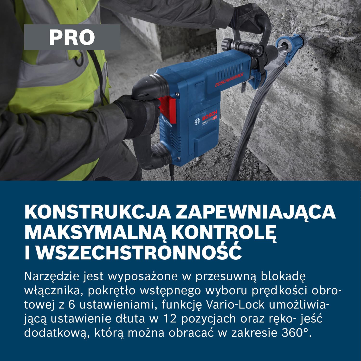 Bosch PRO Sieciowy młot udarowy GSH11EV (dłuto płaskie, walizka)