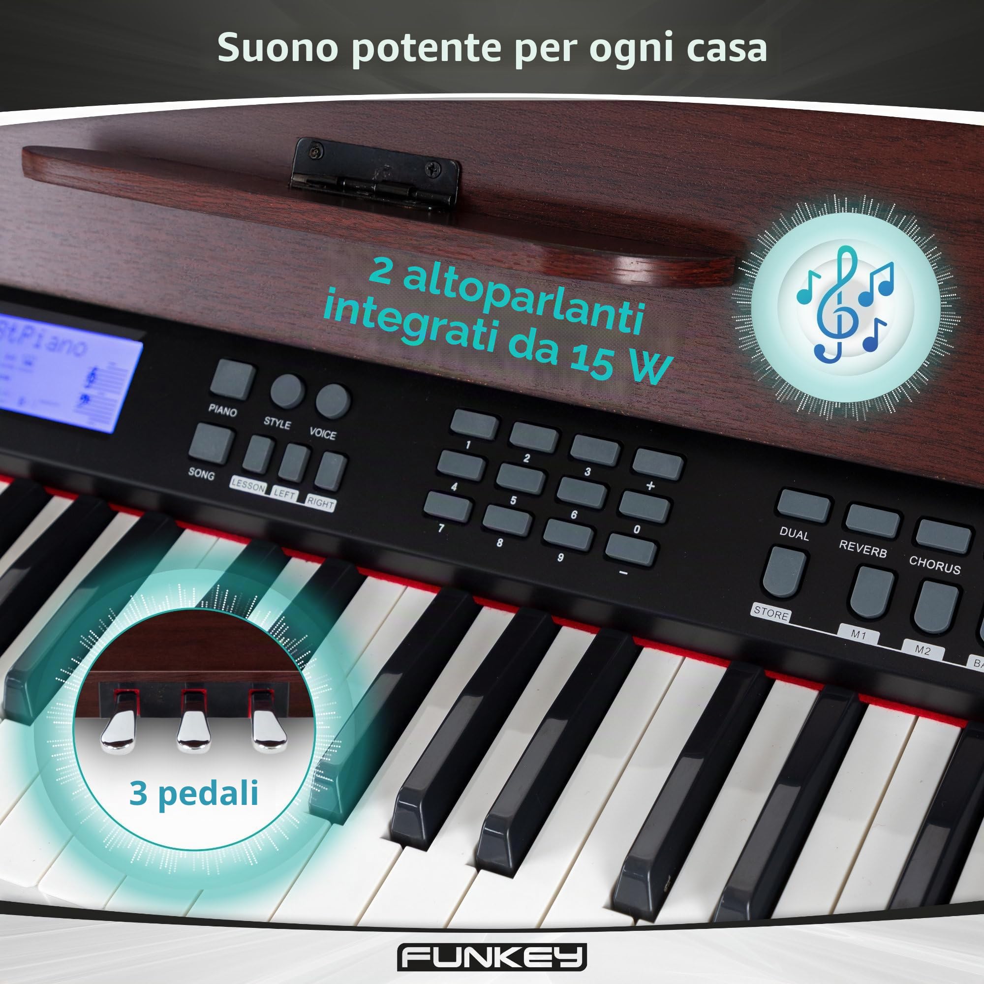 FunKey DP-88 II Pianoforte digitale marrone