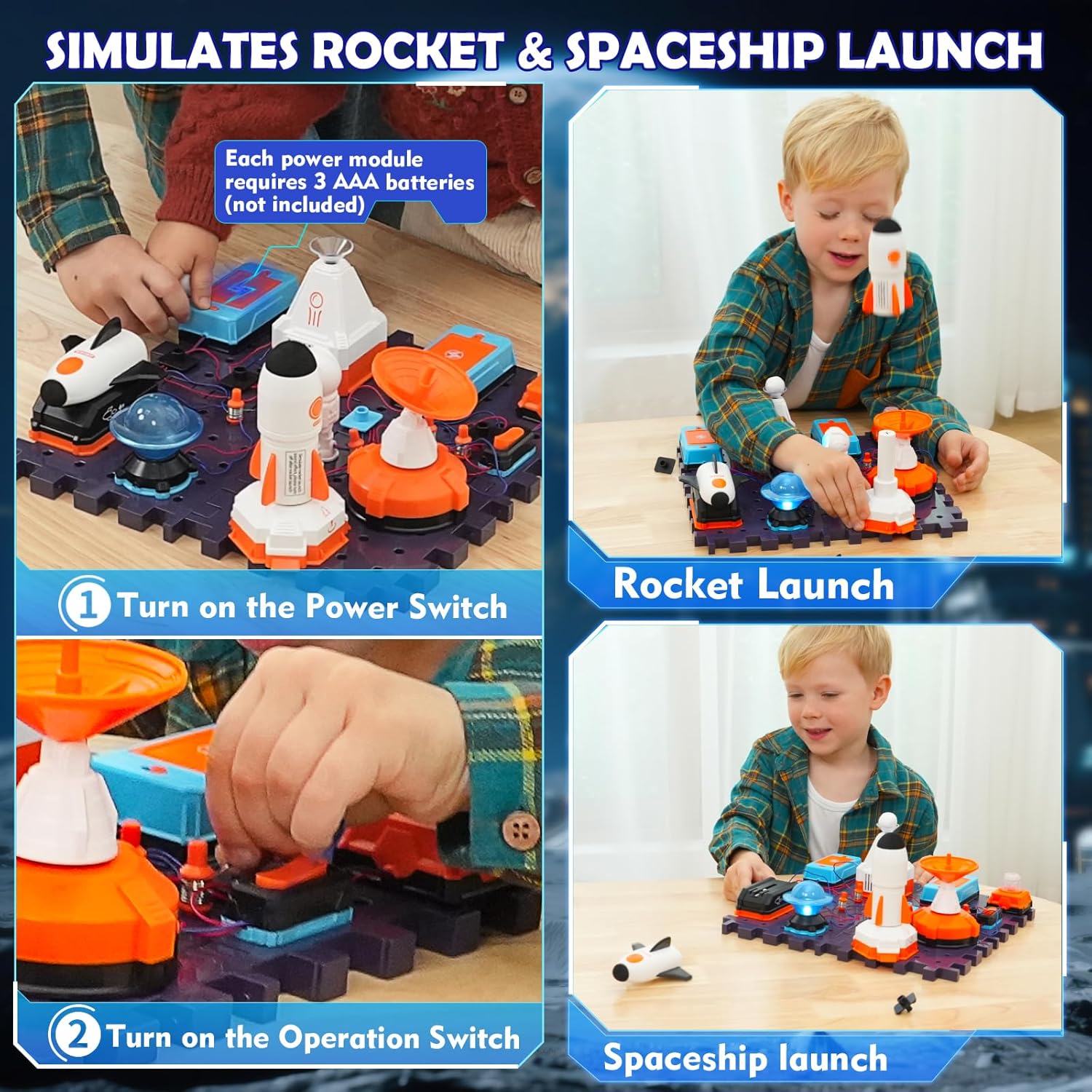 VATOS Space Science Circuit Kits for Kids - 31PCS Electronics Exploration STEM Kit with 100+ Projects, Rocket Launcher & Light Up Astronaut | Educational Learning Toy Gift for Boys Girls Ages 6+ - Image 2