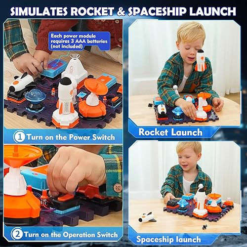 Miniatura 2 de VATOS Kits de circuito de ciencia espacial para niños  Kit STEM de exploración electrónica de 31 piezas con más de 100 proyectos, lanzacohetes y