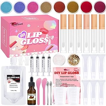 Thaluna Lip Gloss Making Kit, Lip Gloss Set for Teens Lip Kit Fun DIY Lipgloss Making Kit, Make Your Own Lip Gloss Kit, Moisturizing Lipgloss Base, Jojoba Oil, Women Gifts | Fun Lip Gloss