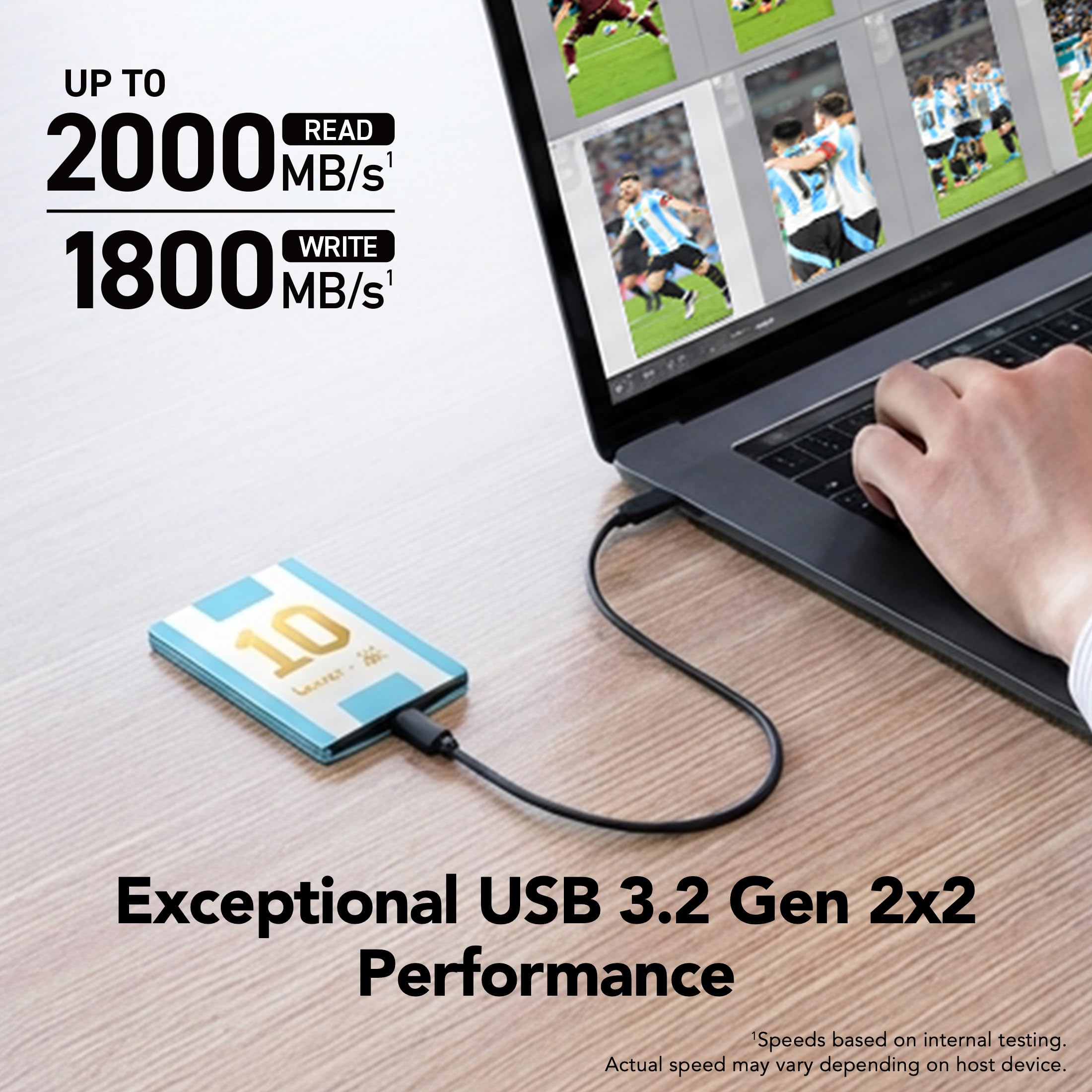 Lexar 1TB SL500 Portable SSD, AFA Edition, World Cup, Compatible