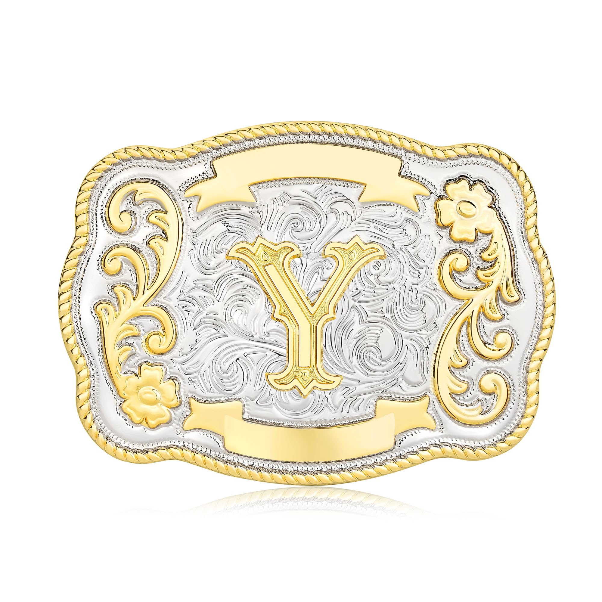 HUABOLA CALYN Vintage Belt Buckle Men Western Cowboy Rodeo Initial Letter ABCDMRJ to Z Golden Belt Buckles for Women