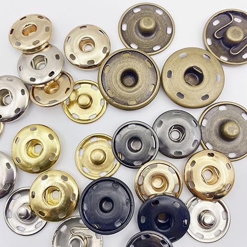 Miniatura 8 de 5 pares de botones de cobre para coser, camisas, botones de cobre, accesorios de bricolaje (1.378 in, plateado)