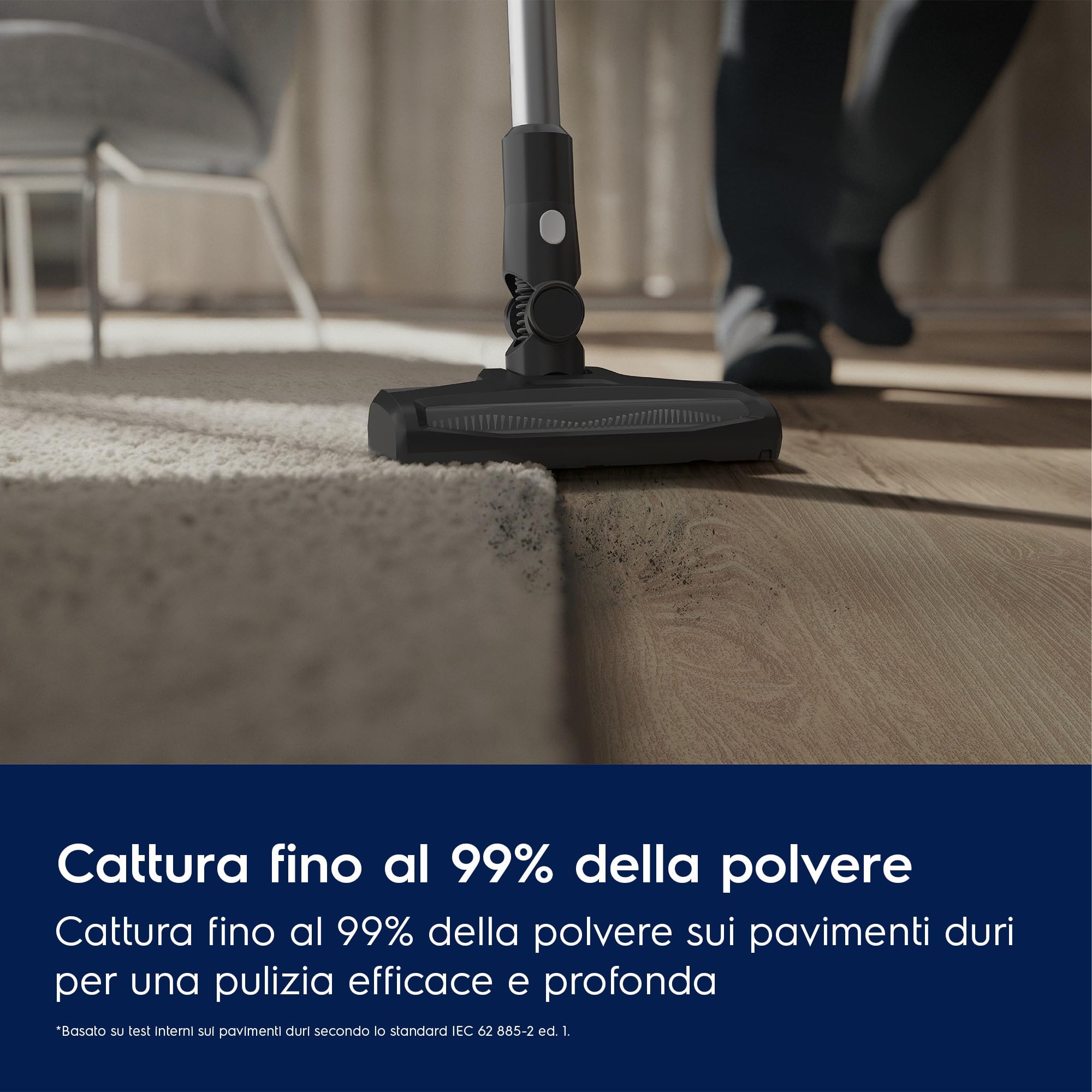 Electrolux Aspirapolvere Senza Filo, 30 min di Autonomia, EP31CB18IW, con Spazzola per Tappezzeria NozzleExtra 2 in 1 Anti-Acaro e Peli di Animale, Maneggevole, Facile Manutenzione, 80 dB, Bianco