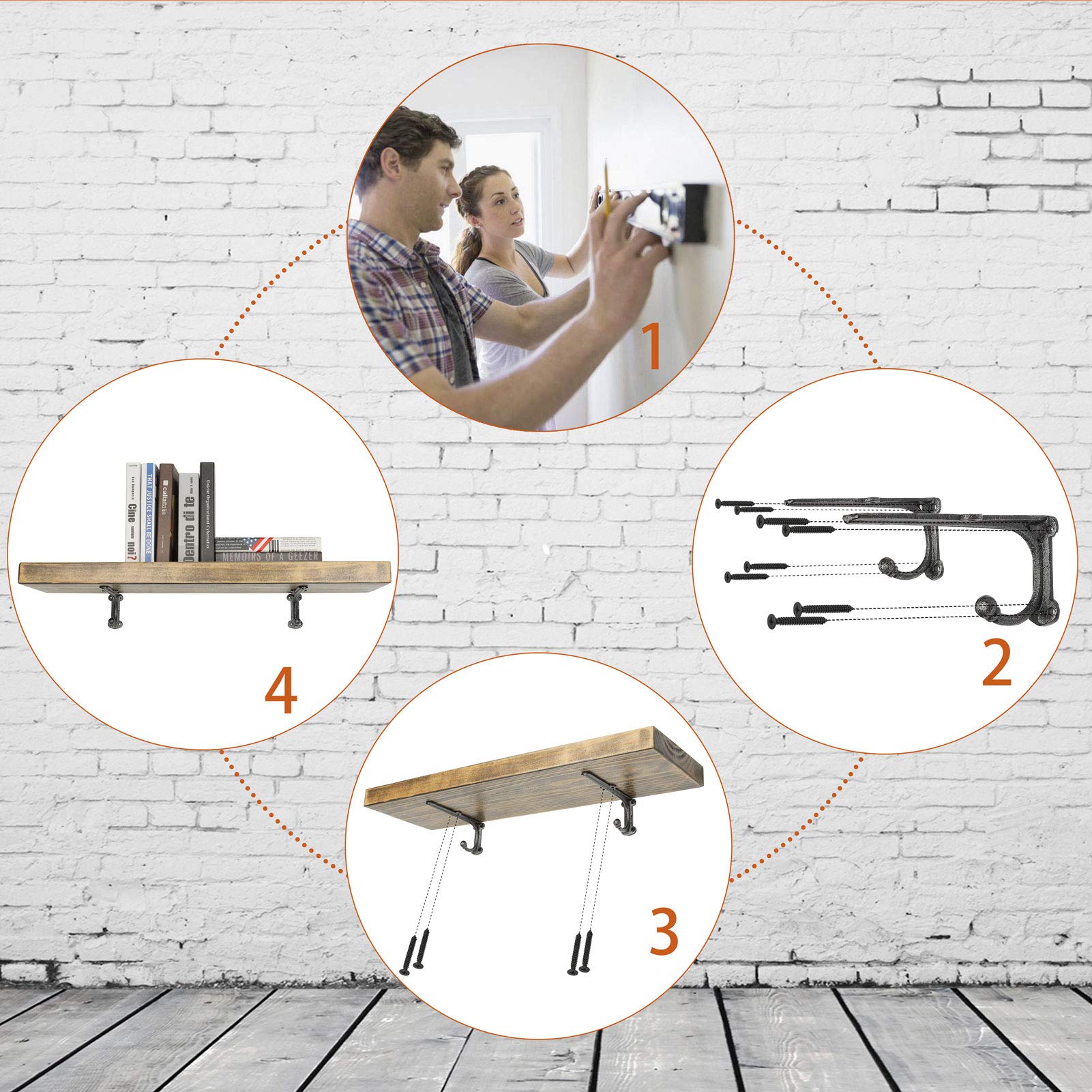 Staffe Per Mensole In Ghisa - 2 Pezzi, 200x85mm, Capacità 50kg, Stile Retrò, Per Interni Ed Esterni - Foto 7