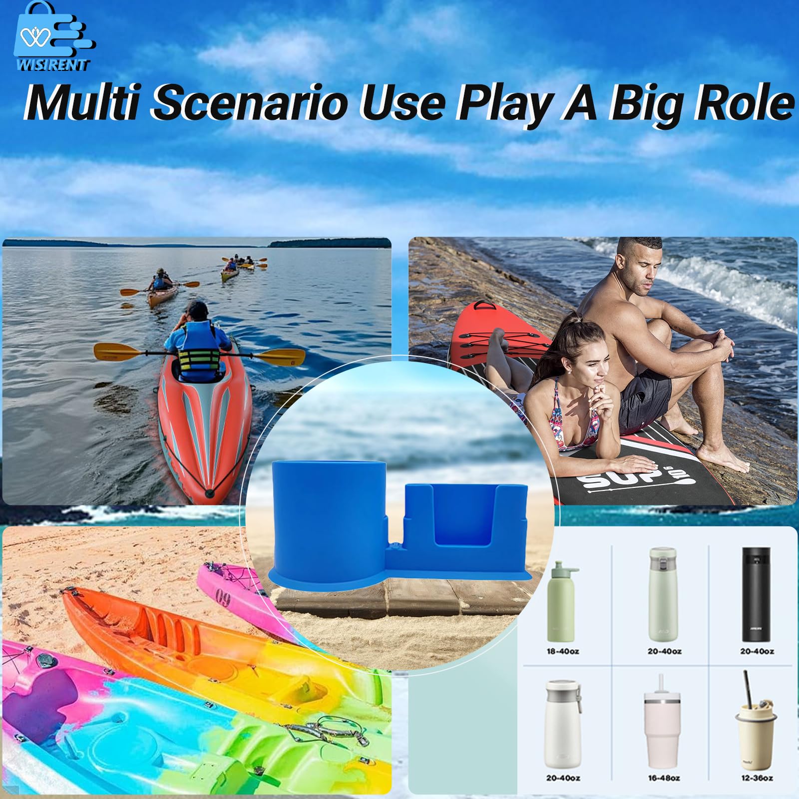 Aoreun 2 Pezzi Supporto Per Bevande Per Kayak, Portabevande