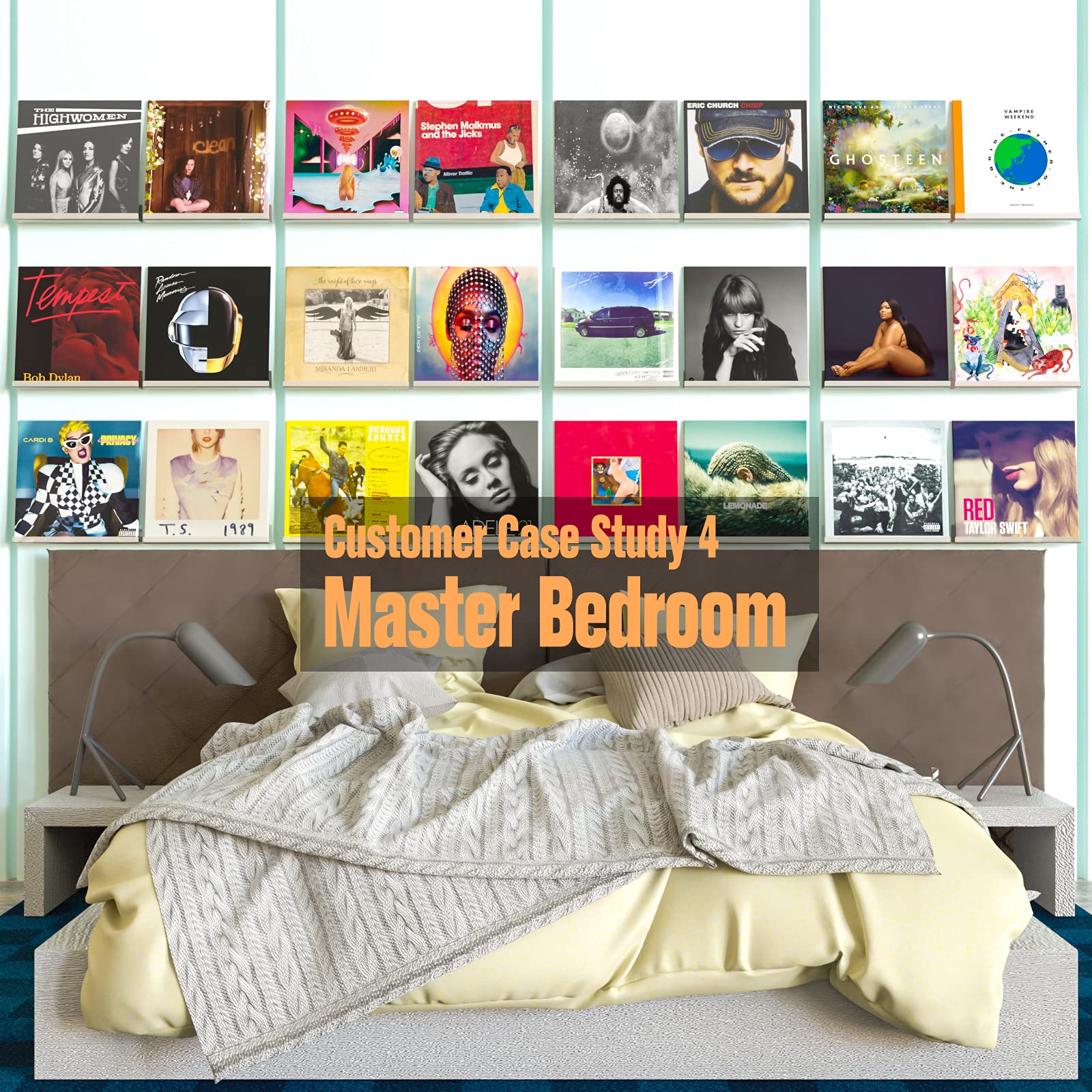 ILYXY Acrylic Vinyl Record Holder 8 Pack, 12 Inch Clear Vinyl Record Shelf Wall Mount, Album Frames for Vinyl Records to Display, Unique Decor for Music Records Collector Record Store and Vinyl Lover