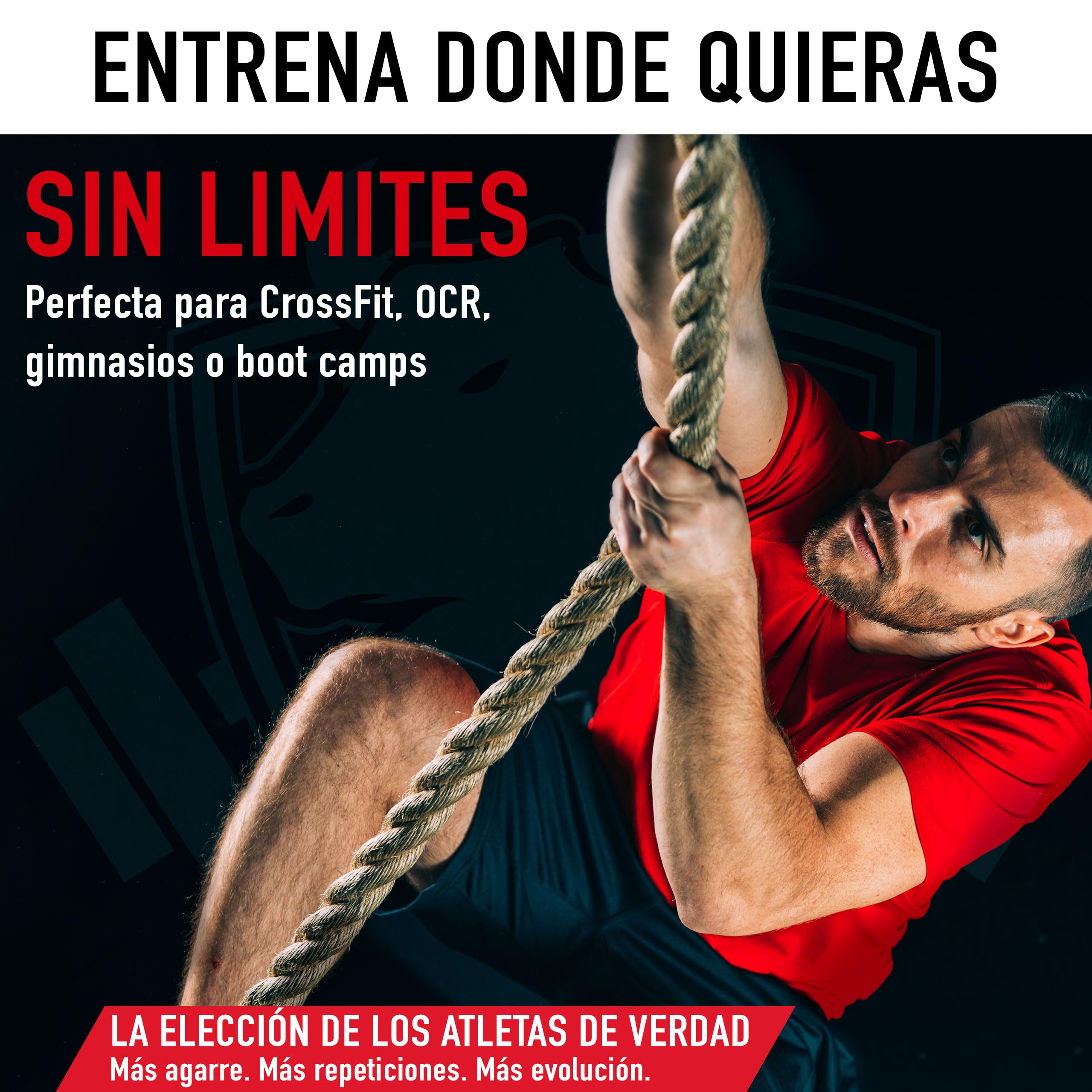 Cuerda para trepar de Yute 38 milímetros, 3-6 Metros – SOGA Crossfit, Batalla o Battle Rope, gimnasios, Bomberos – con Gancho para Aire Libre, Entrenamiento de Fitness y Fuerza