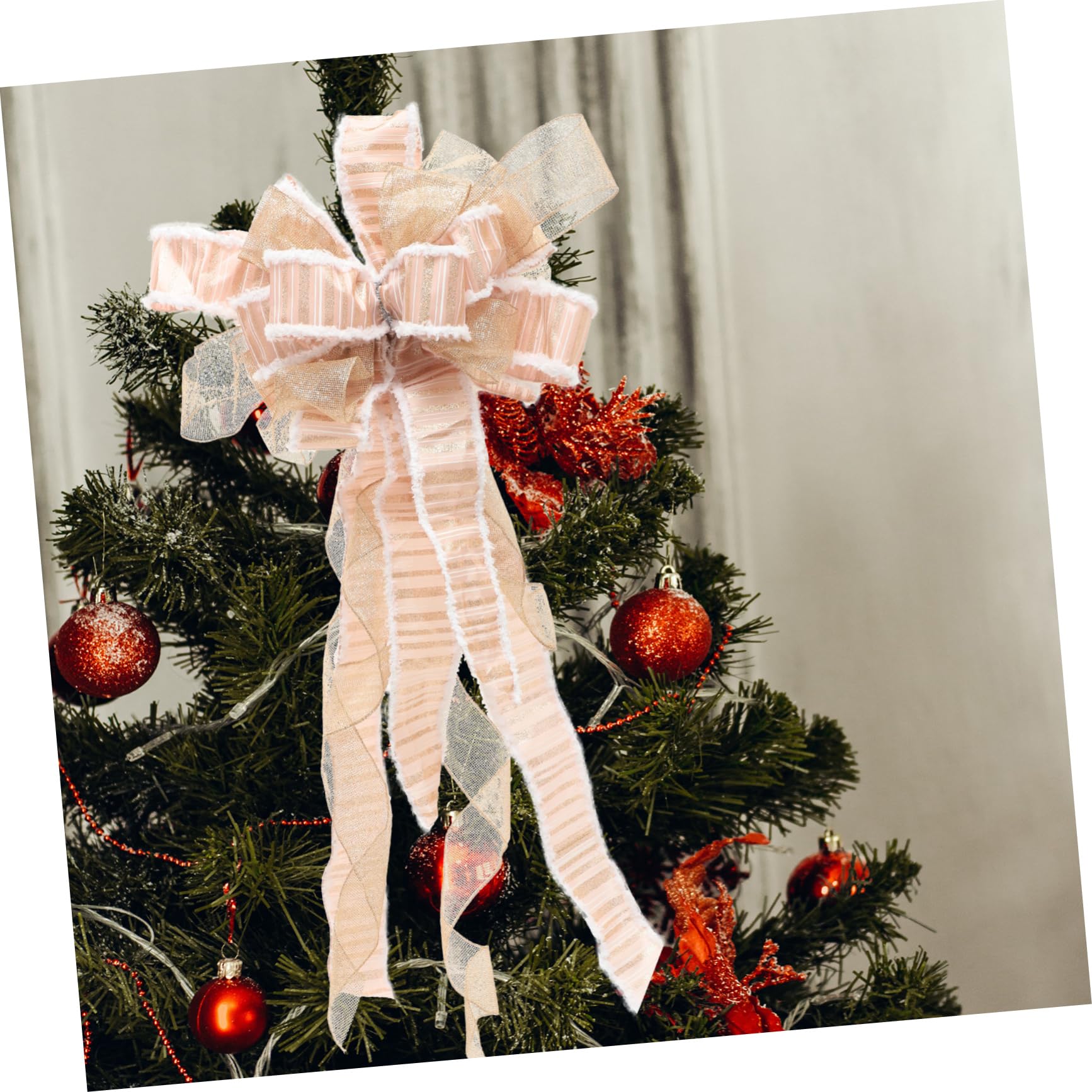 PRETYZOOM 3 Piezas de la Superior del árbol de Navidad de Navidad Lazos para Envolver Decoraciones navideñas Christmas Tree Decorations Guirnalda Grandes