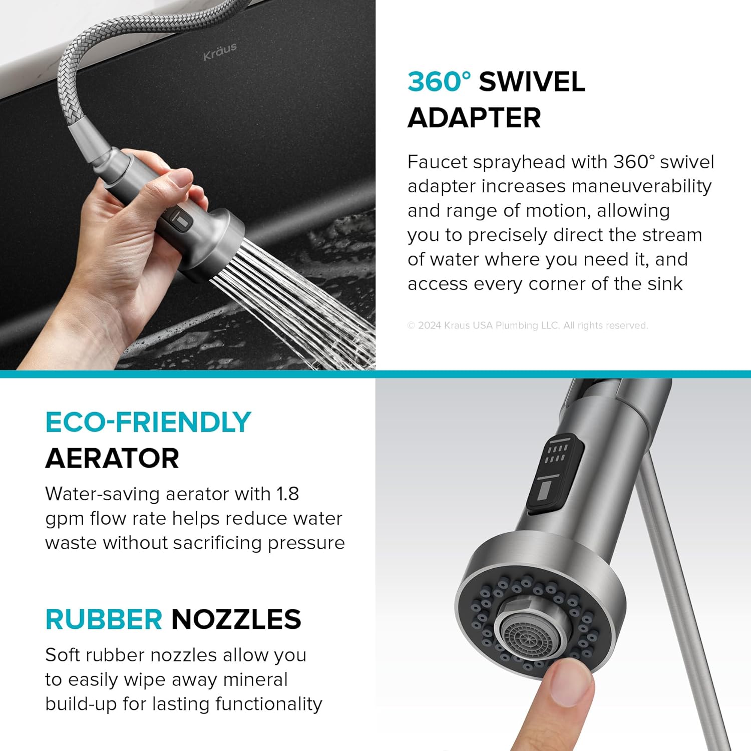 Kraus Bolden 2-in-1 Pull-Down Single Handle Kitchen Sink Filter Water Faucet for Reverse Osmosis or Water Filtration System in Brushed Brass, KFF-1610BB - Image 7