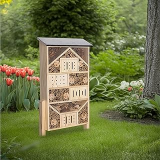 Navaris Bug Hotel and Bee House Kit - Efficient Ecosystem Ideal for Gardens - Versatile Butterfly Houses for Garden Biodiversity and Insect Control