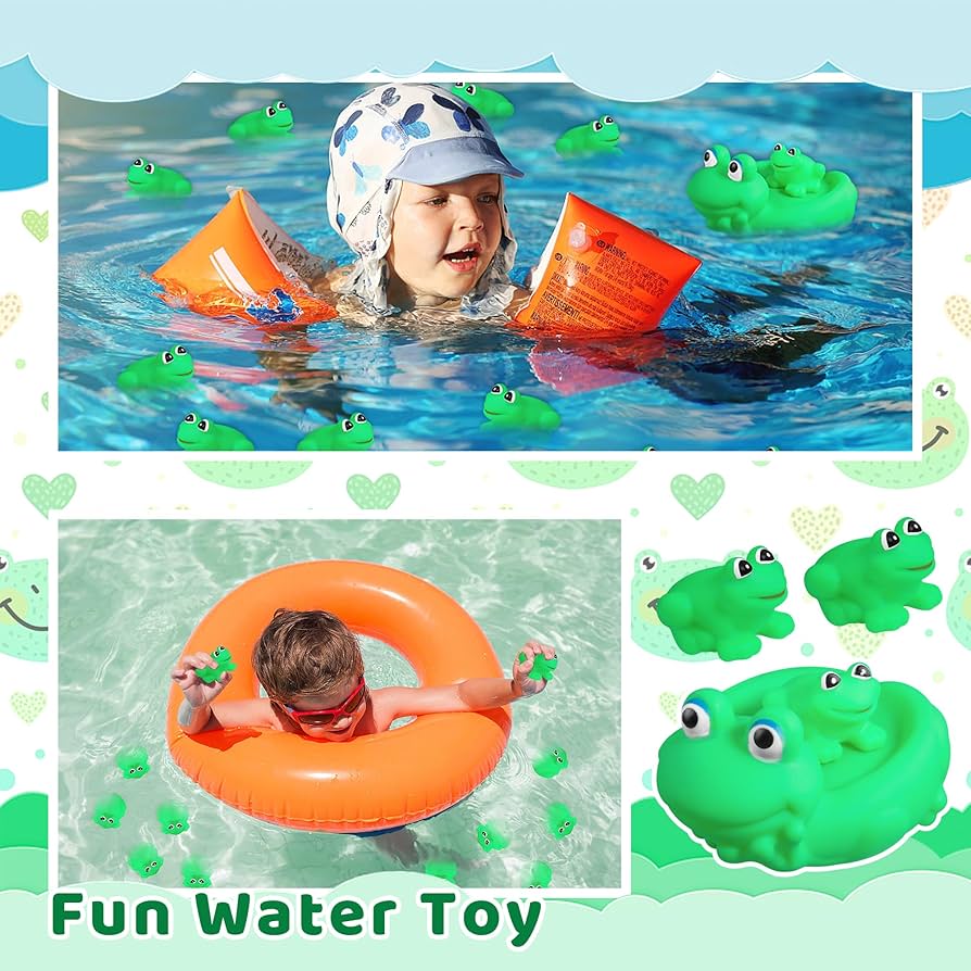 Amazon.co.jp: 13ピース カエルのバスおもちゃ きしむと浮かぶ