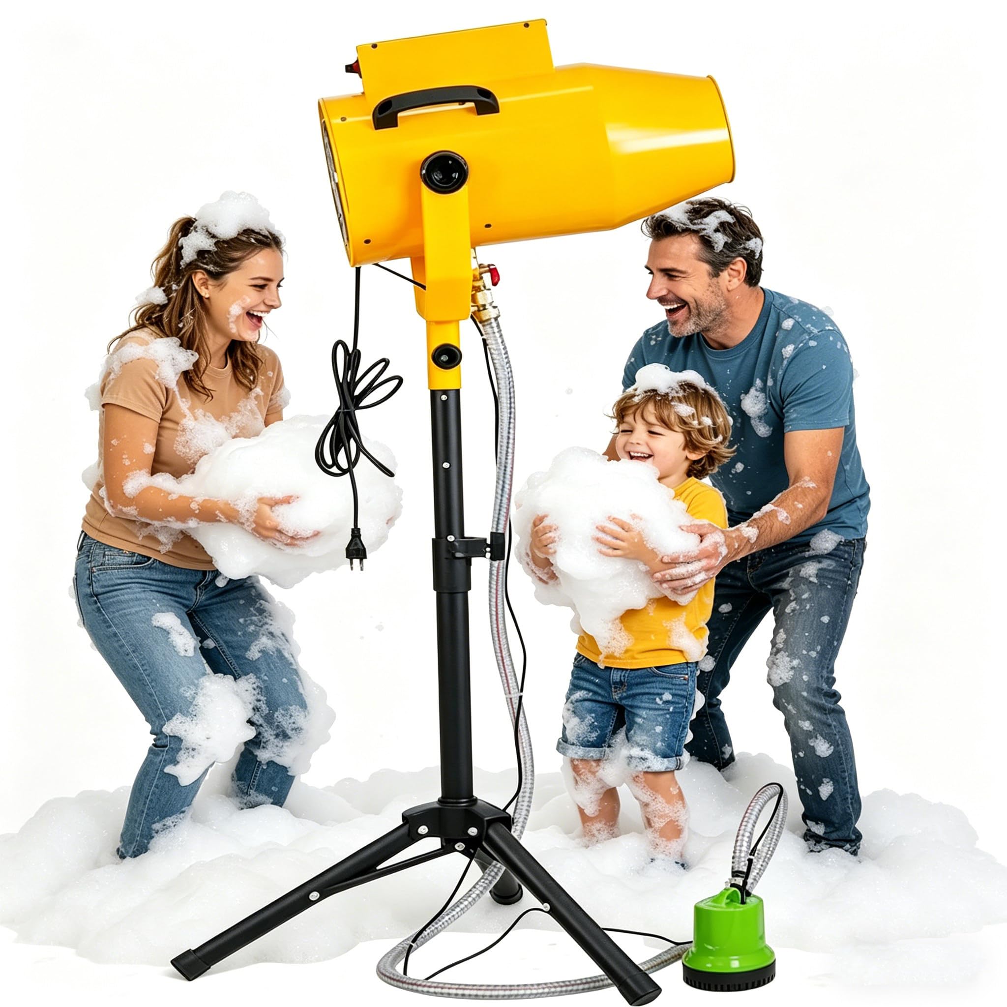 JozyJul Party Foam Cannon, Foam Machine with Effect Jet, Stage Jet Foam Maker for Outdoor Party, 3-8m Distance, 80㎡ Coverage, Pool Bubble Toy for Kids and Adults