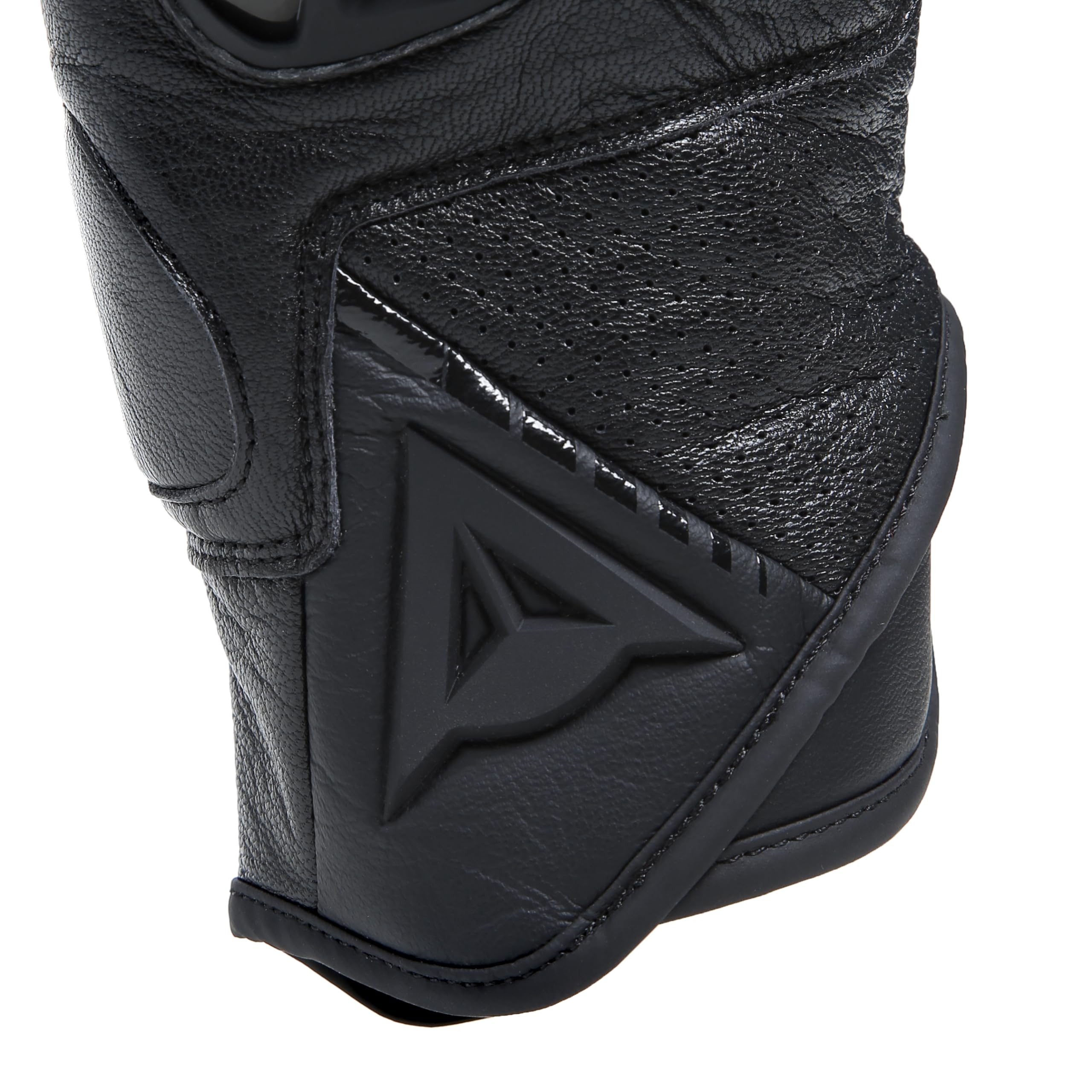 Dainese - Negroshape Leather Gloves, Guantes de Moto de Piel de Cabra, Protectores de Nudillos de TPU, Piel Perforada para Ventilación, Guantes de Moto para Hombre, Negro/Negro, M