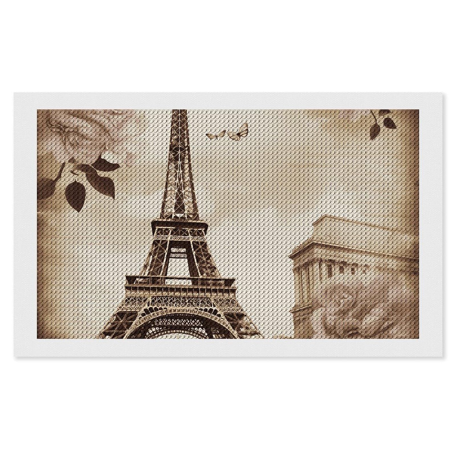 Diamond Painting Kits for Adults - DIY Diamond Art Kits for Beginners - Full 5D Paint Drill Diamond Dots Paintings- Vintage Paris Eiffel Tower Butterfly Diamonds Pictures Gem Art And Craft Wall Decor