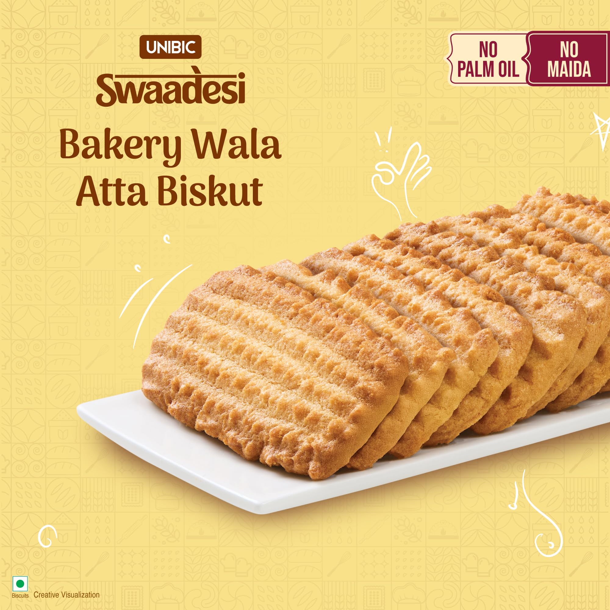 Unibic Swaadesi Atta Bakery Biscuits - No Maida, No Palm OilI Biskut Bakery Biscuits I 2 * 200g - Image 6 thumbnail