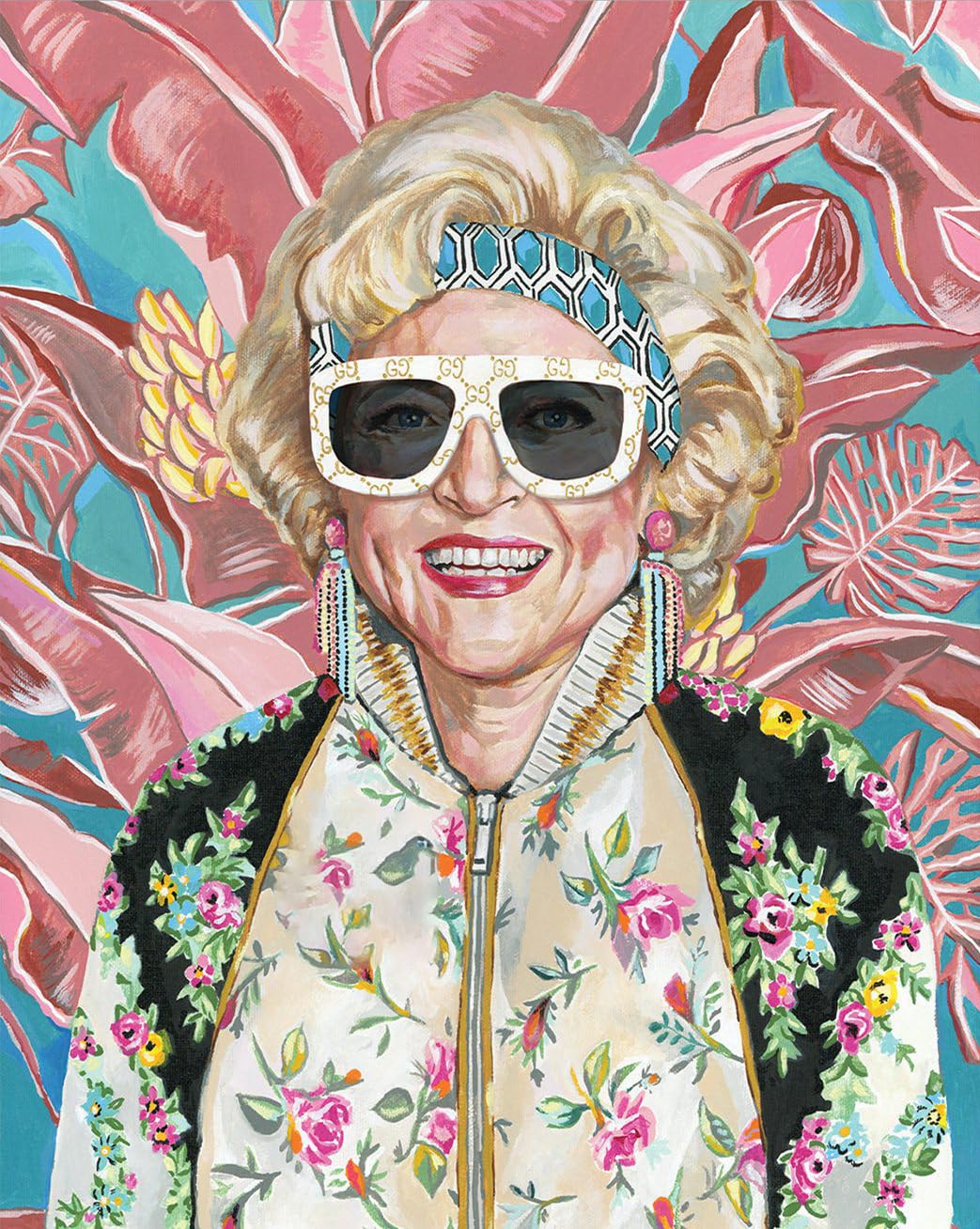 Generic80s Luxury Fashion Golden Girls Wall Art-Betty White Poster For Woman Room Decor-Rose Nylund With Sunglasses Canvas Prints Pictures For Girl Dorm Decor Gift