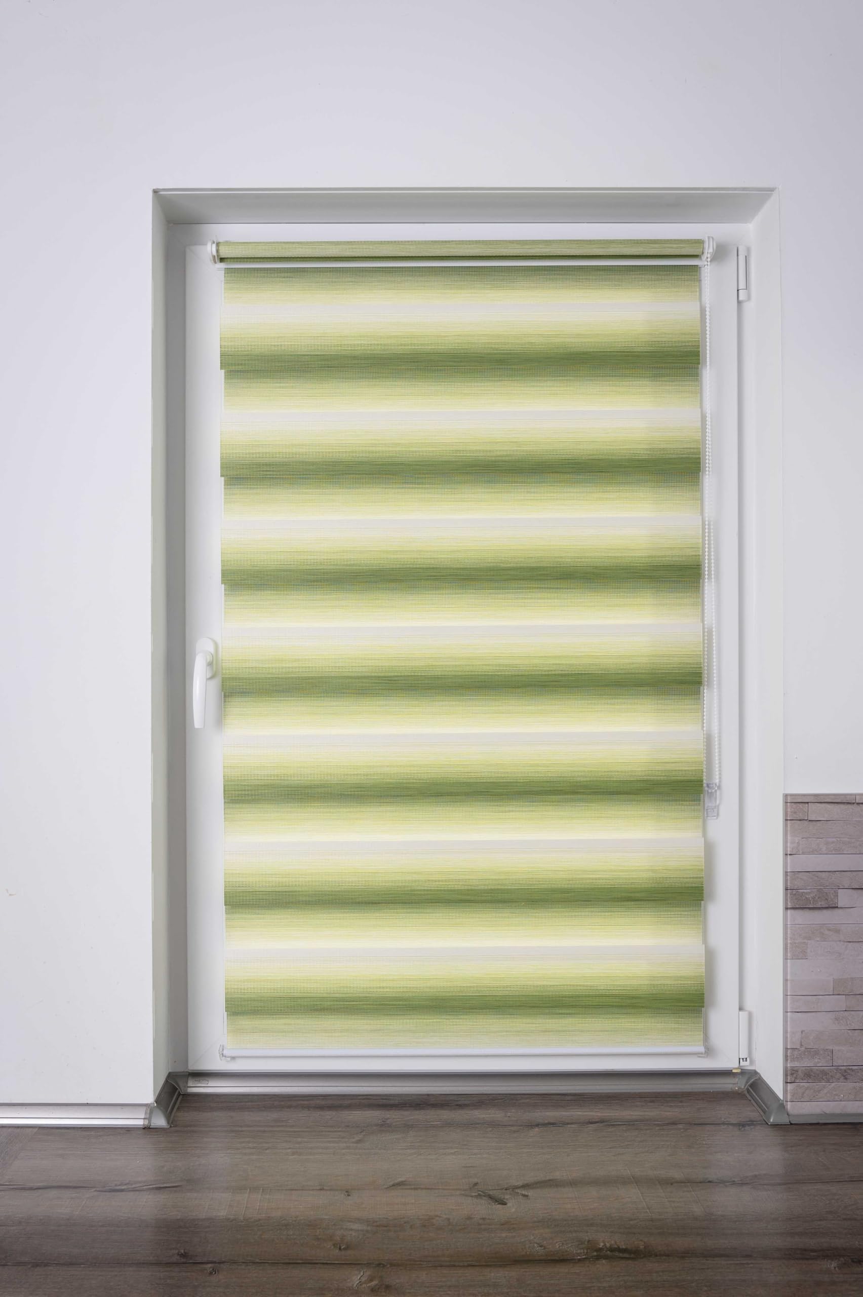 Khome K-Home® Klemmfix Doppelrollo Madrid ohne Bohren Farbverlauf Grün B40 x H150 cm – Bild 3
