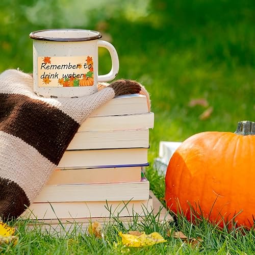 Miniatura 5 de Etiquetas térmicas de 2.75 x 1.5 pulgadas, etiquetas térmicas de papel, cosecha, hojas de arce, calabazas, a prueba de aceite, impermeable,